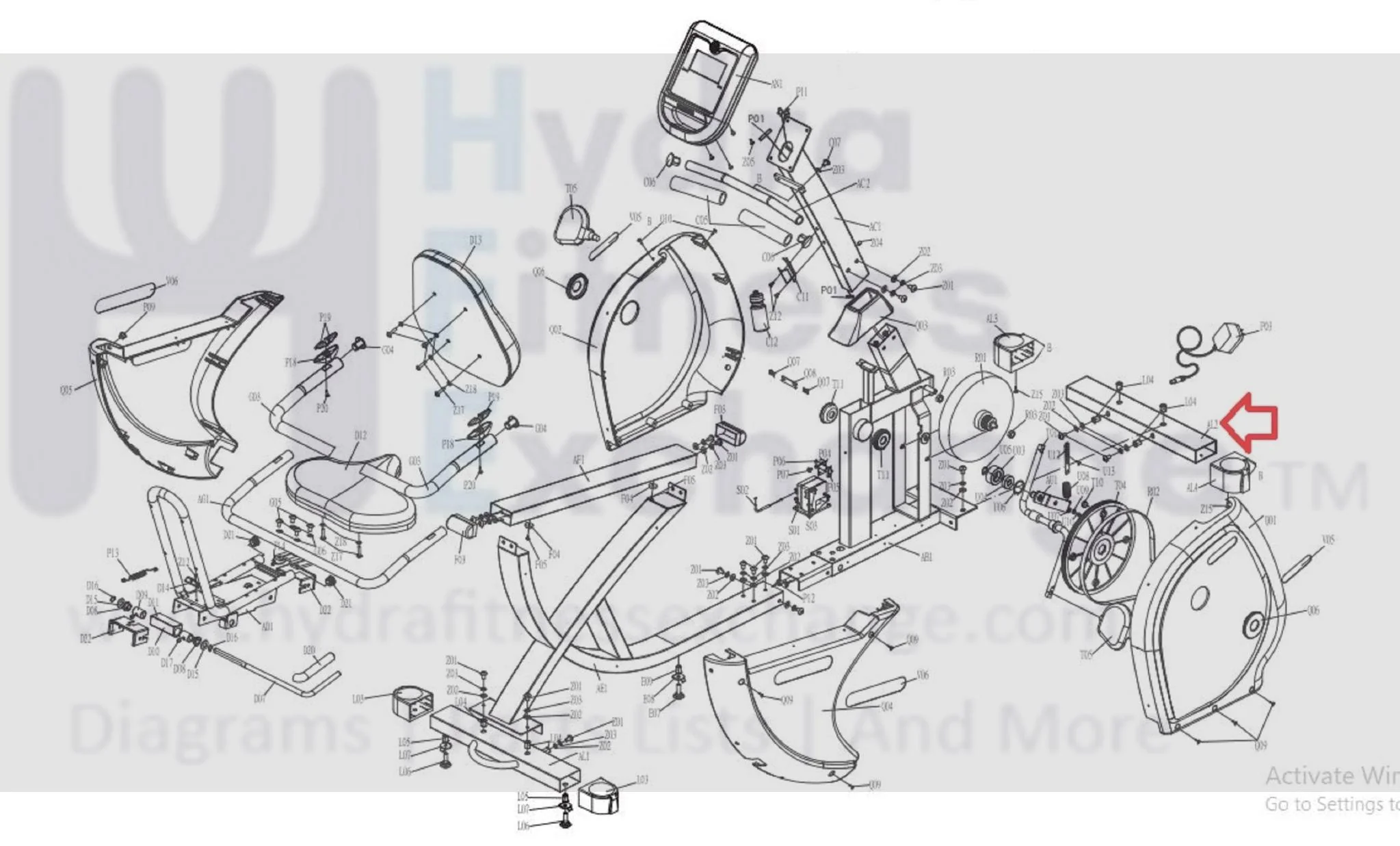 Horizon Fitness RC30 - RB121 Stationary Bike Front Stabilizer Set 083778 - Image 2