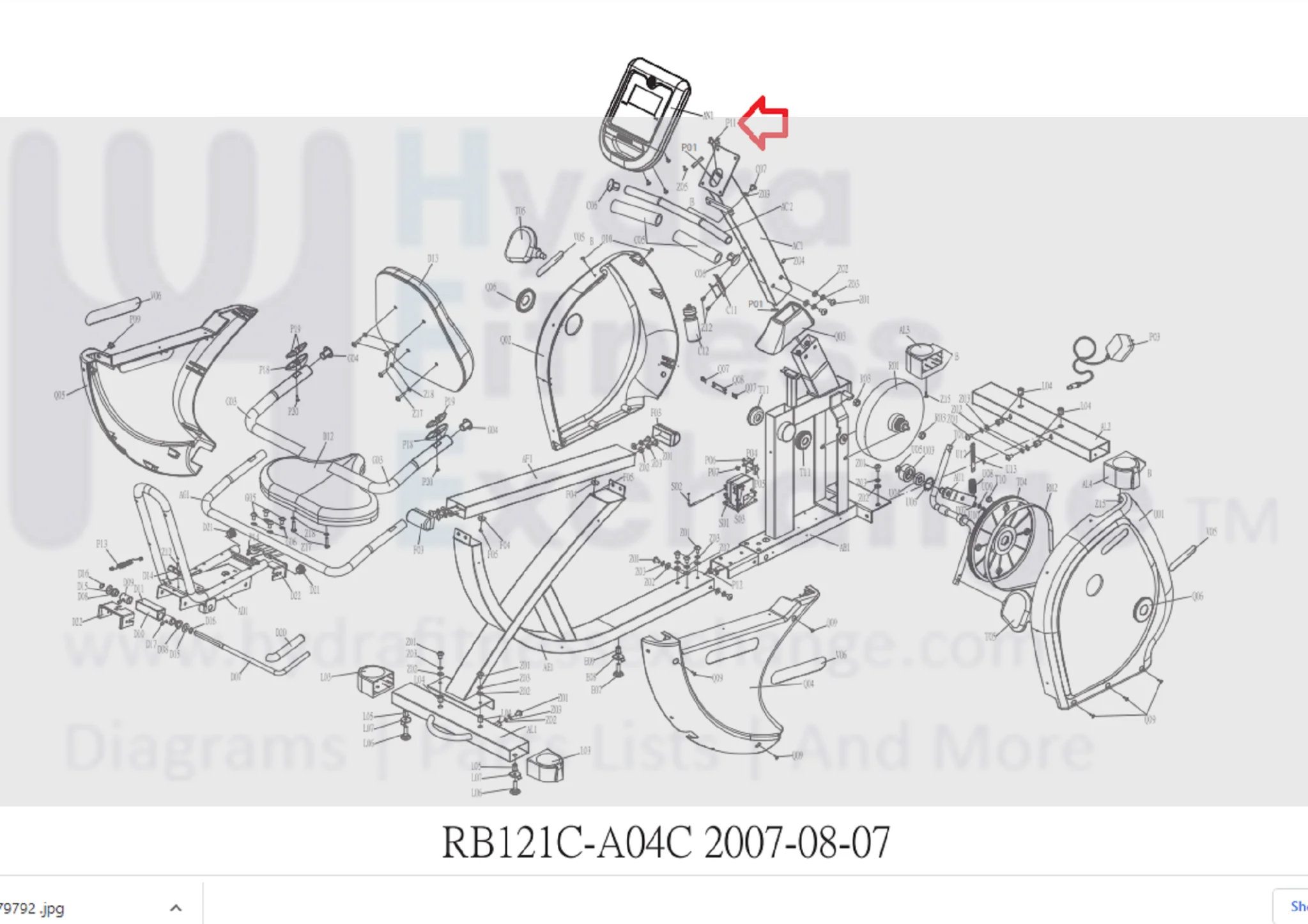 Horizon Fitness RC30 - RB121 Stationary Bike Heart Rate Pulse Connector Wire B400 079792 - Image 2