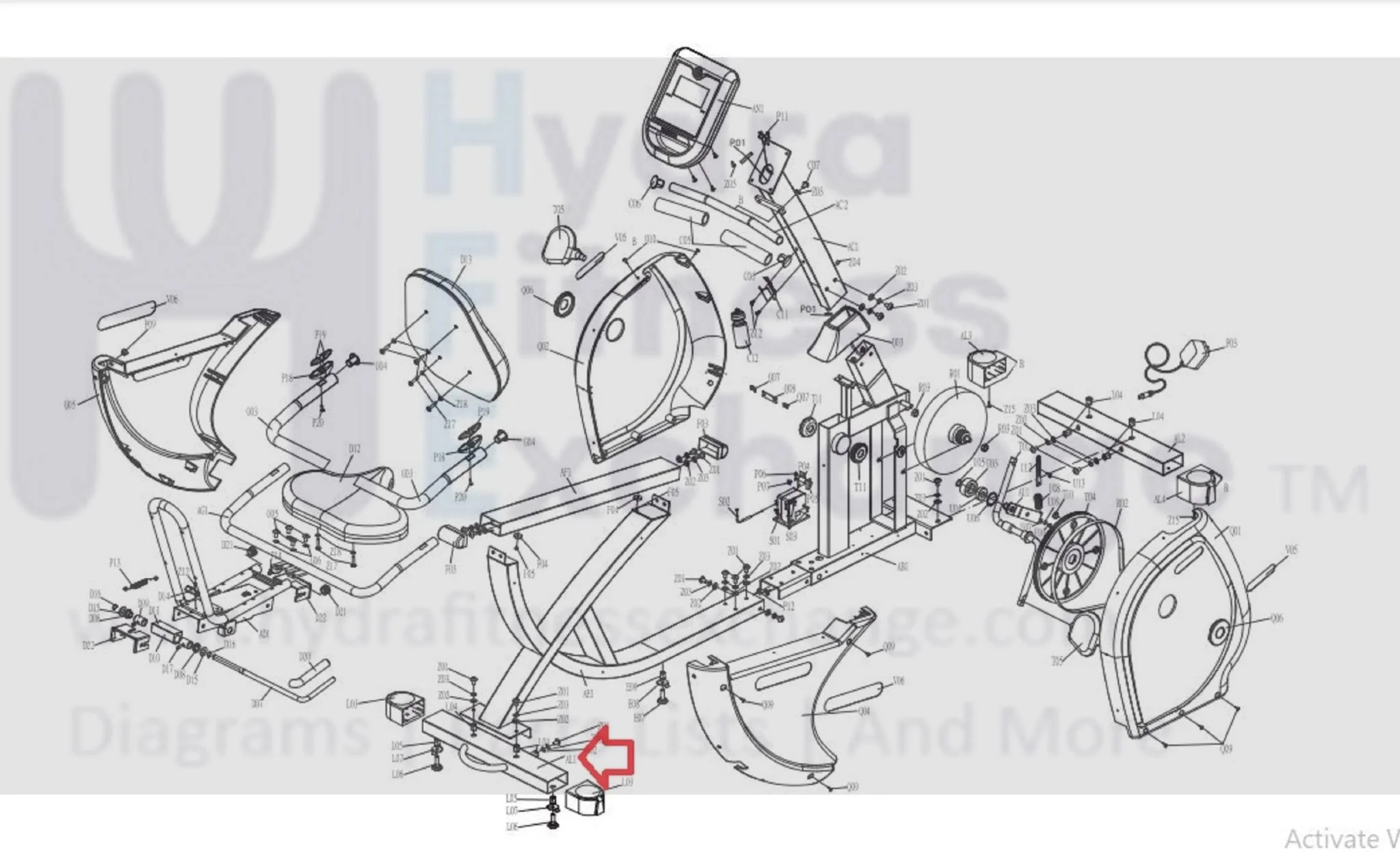 Horizon Fitness RC30 - RB121 Stationary Bike Rear Stabilizer Set 083779 - Image 2