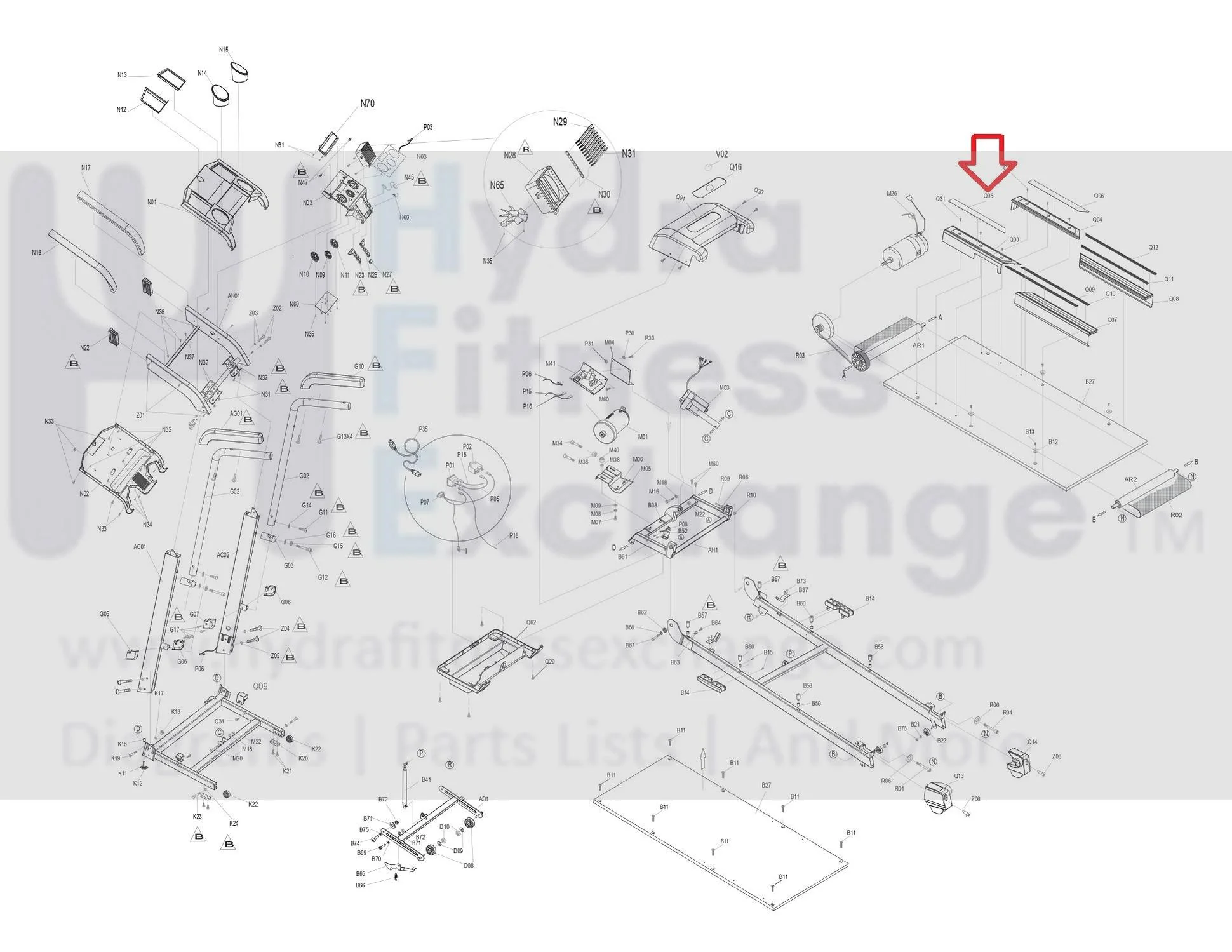 Horizon Fitness Rct7.6 Treadmill Left Front Side Rail Grip 056767-B - Image 3