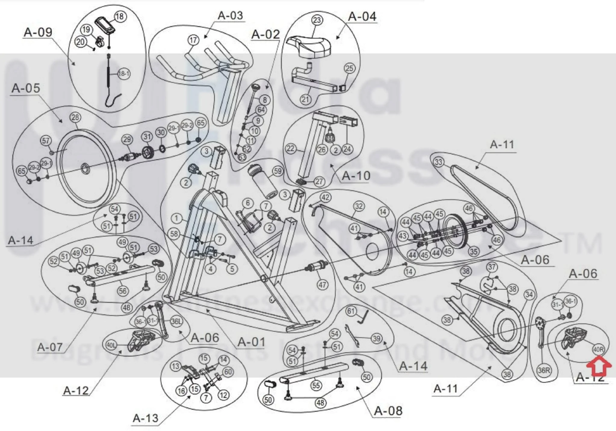 Horizon Fitness FC052 FC060 Stationary Bike Right Foot Pedal 1000204253 - Image 3