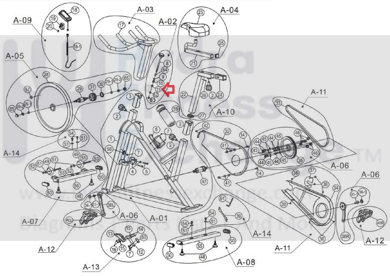Horizon Fitness Stationary Bike Square Nut M8 1000220507 - Image 3