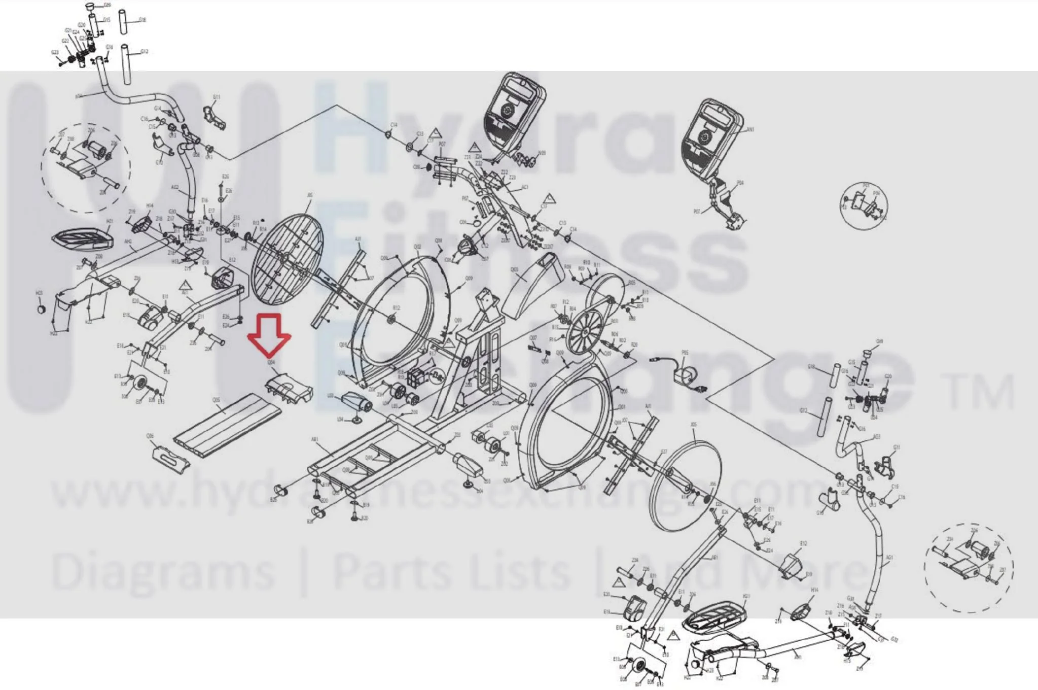 Horizon Fitness Smooth Fitness - SXE 7.7 (EP189) Elliptical Front Frame Cover 076511 - Image 3
