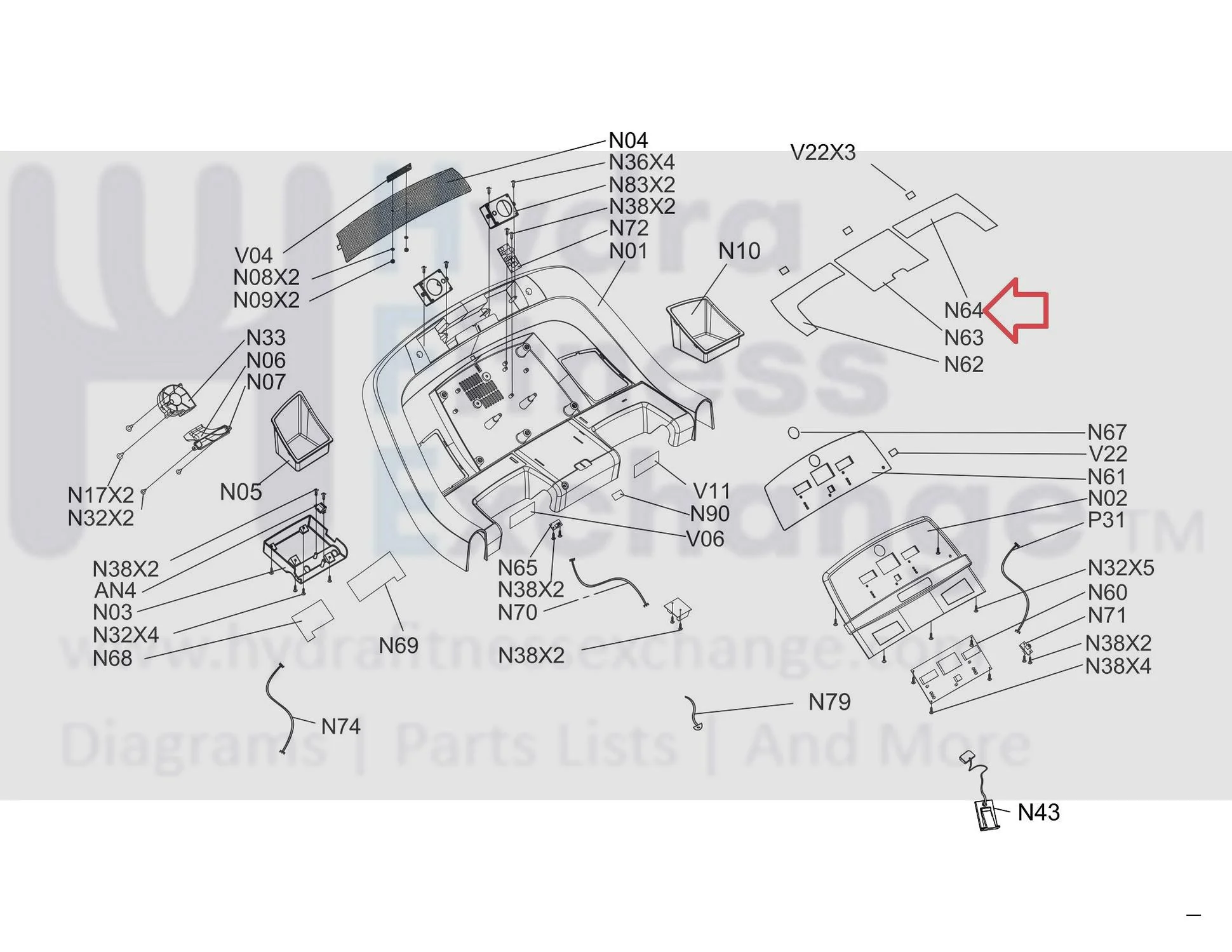 Horizon Fitness T101-03 Treadmill Right English Overlay 1000212428 - Image 3