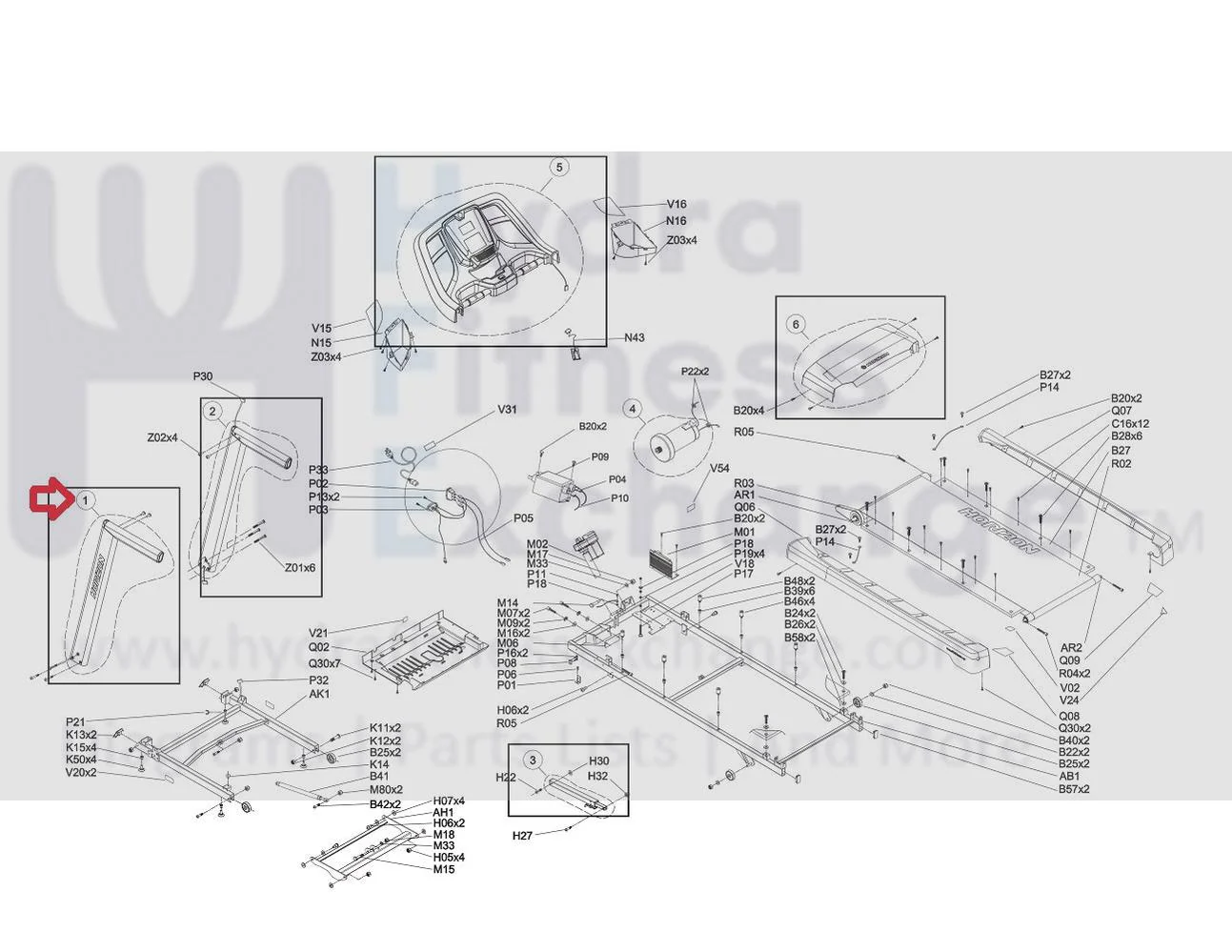 Horizon Fitness T101-04 CT5.4 Treadmill Left Console Mast Set Semi Assembly 1000300451 - Image 3