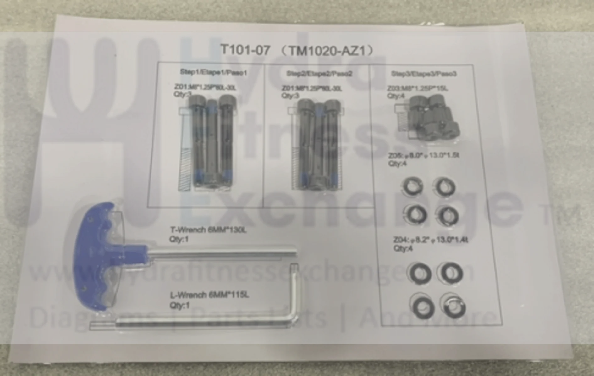 Horizon Fitness T101-07 TM1020 PTM1020 PTM1020B Treadmill Hardware Set Semi Assembly 1000476984 formerly 1000461151 - Image 2
