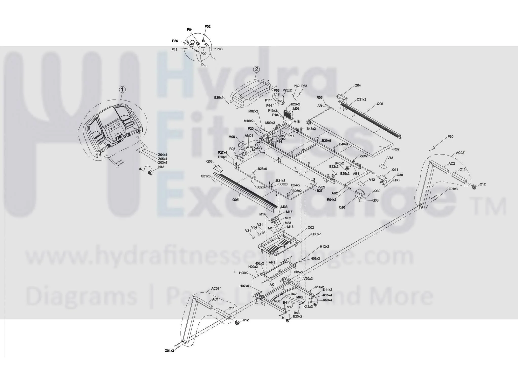 Horizon Fitness T101-07 TM1020 PTM1020 PTM1020B Treadmill Right End Cap POP Sticker 1000462518 - Image 3