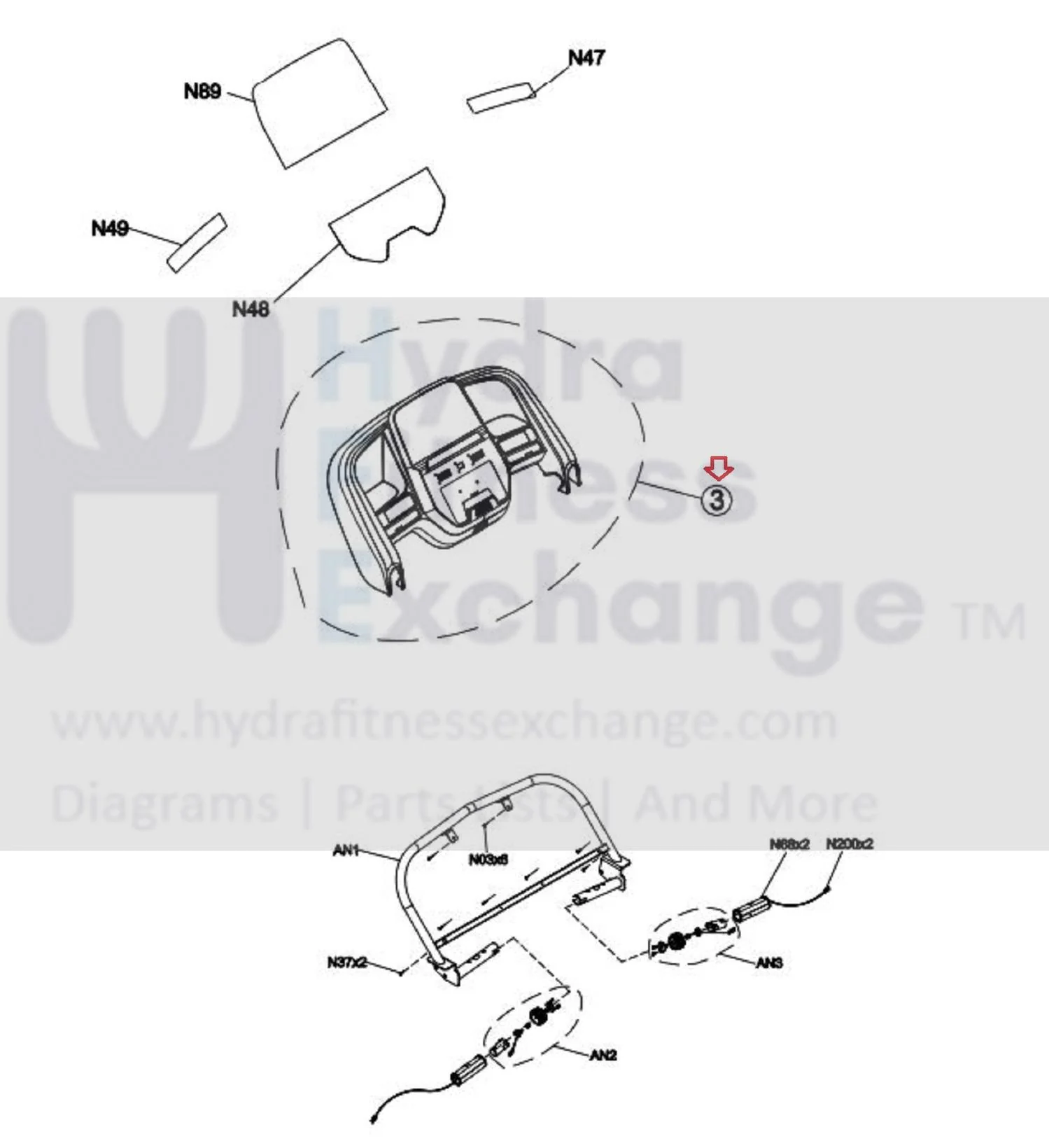 Horizon Fitness T101-07 - TM1020- PTM1020 Treadmill Console Crust Set 1000471725 - Image 2