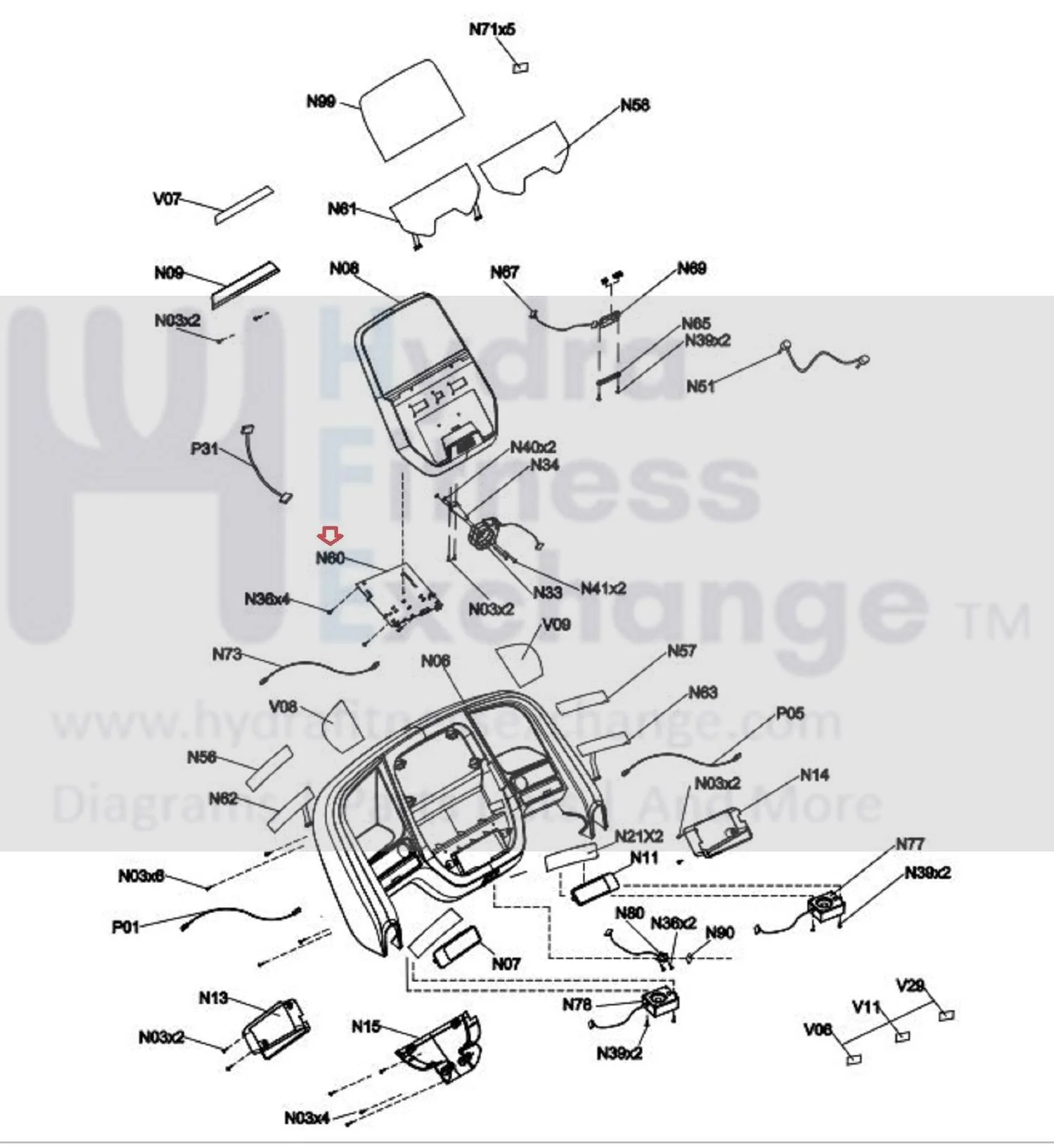 Horizon Fitness T101-07 - TM1020 Treadmill Console Control Board Board 1000459656 - Image 2