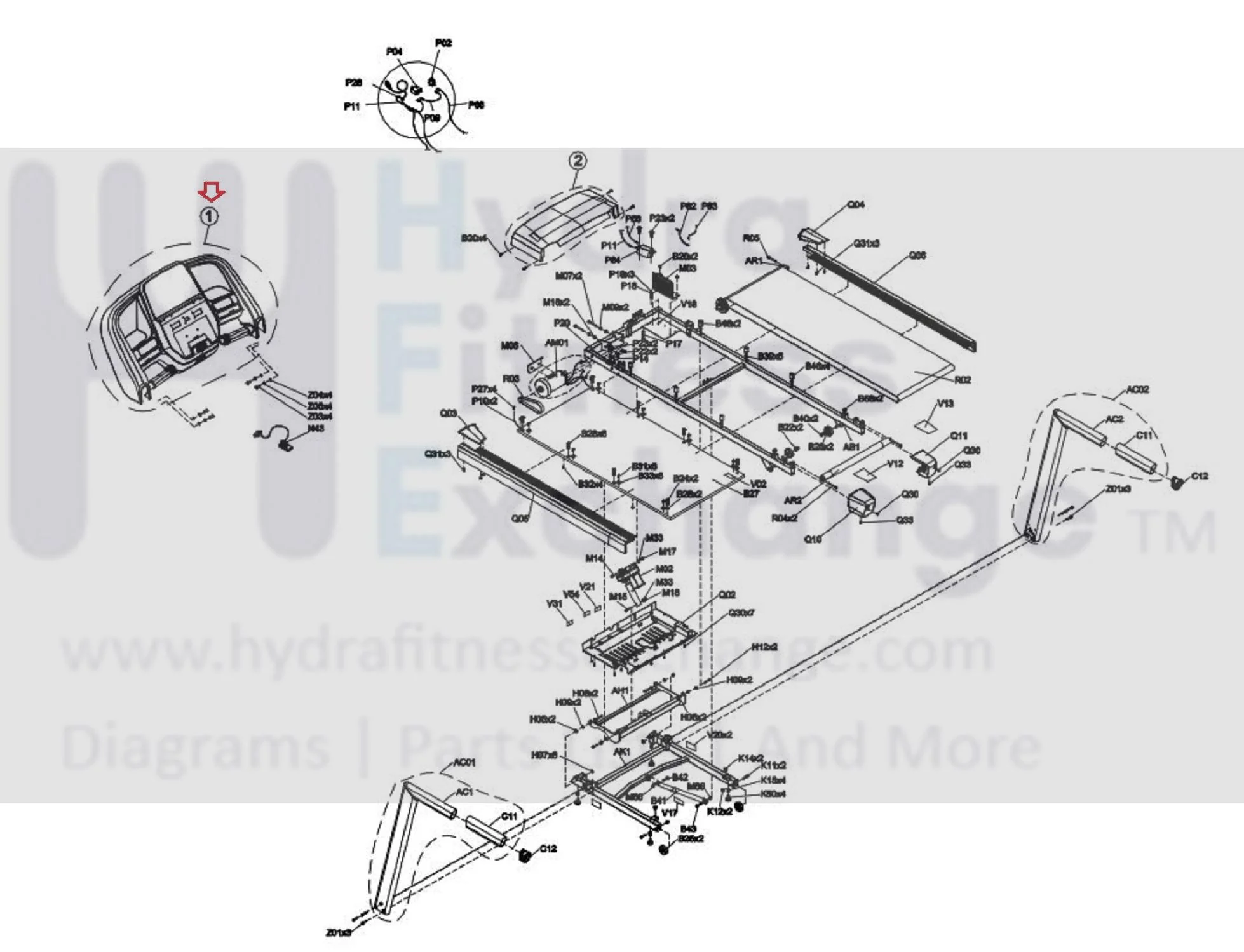 Horizon Fitness T101-07 - TM1020 Treadmill Display Console Assembly 1000467477 - Image 2