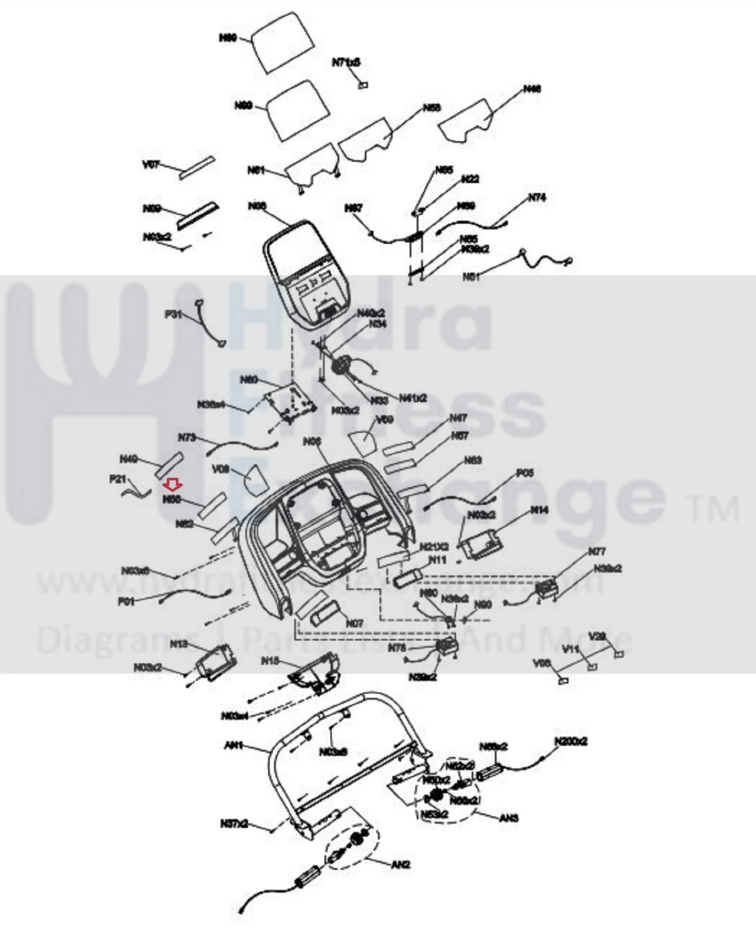 Horizon Fitness T101-07 - TM1020 Treadmill Left Manipulate Overlay 1000461421 - Image 2