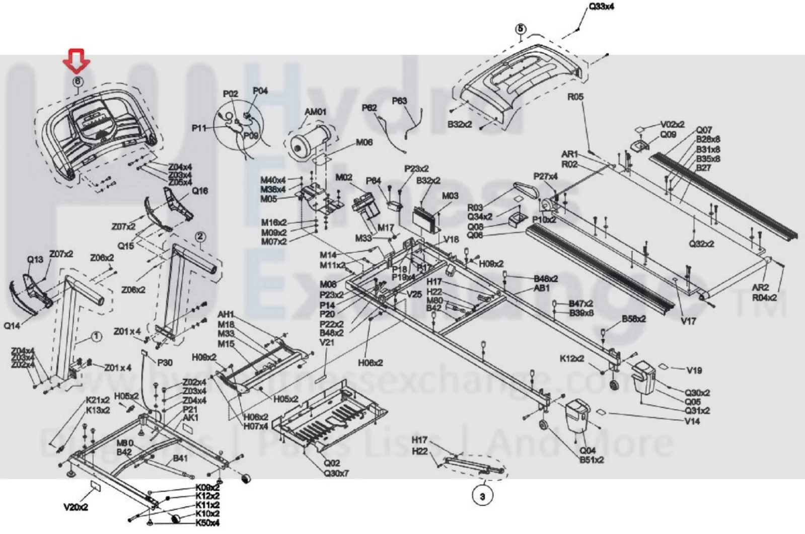 Horizon Fitness TM486  TM734 Treadmill Display Console Set Semi Assembly 1000459368 Formerly 1000421940 - Image 3