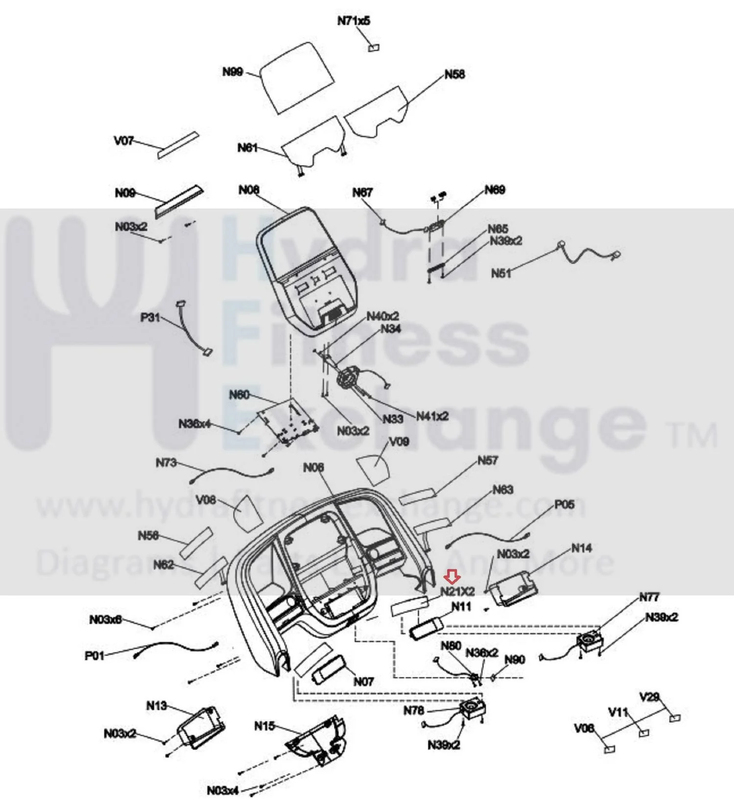 Horizon Fitness T202- 06 - T101-07 Treadmill Fabric Net Speaker 1000461413 - Image 2