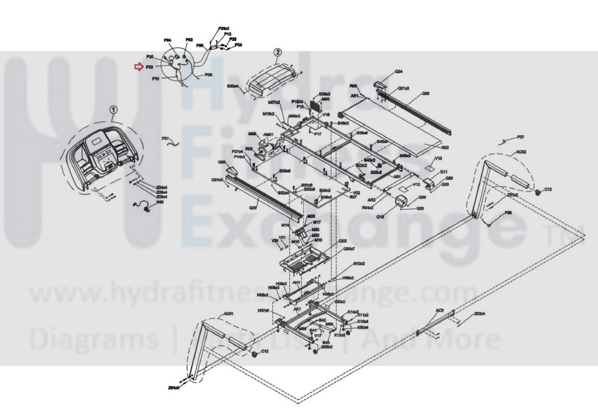 Horizon Fitness T202-06 -TM1030 Treadmill Inside Power Wire 14AWG 2m 1000461956 - Image 2