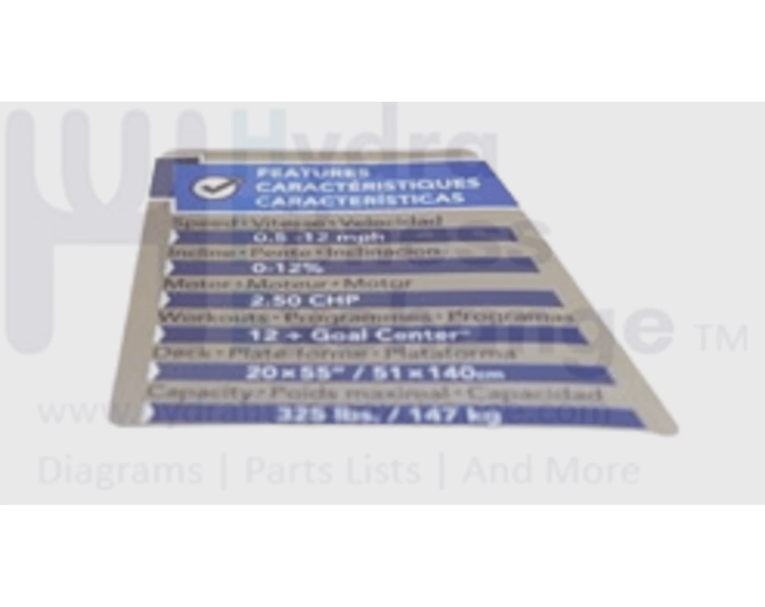 Horizon Fitness T202 Treadmill Right Console Pop Overlay Sticker 1000203308