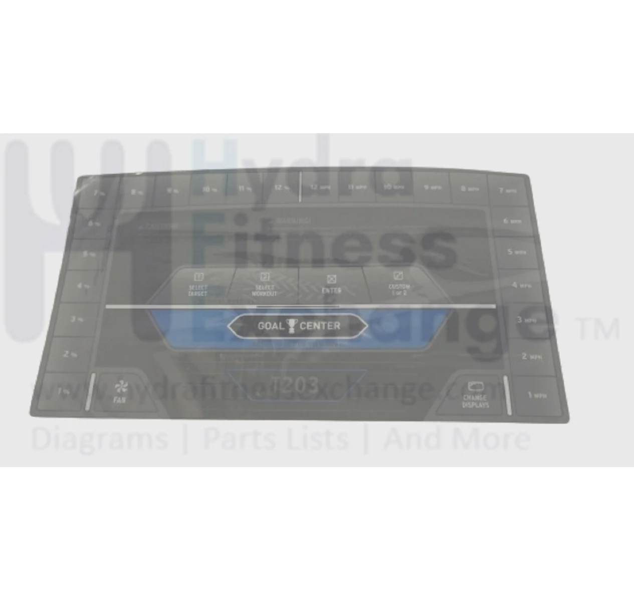 Horizon Fitness T203 Treadmill English Middle Overlay 1000200651