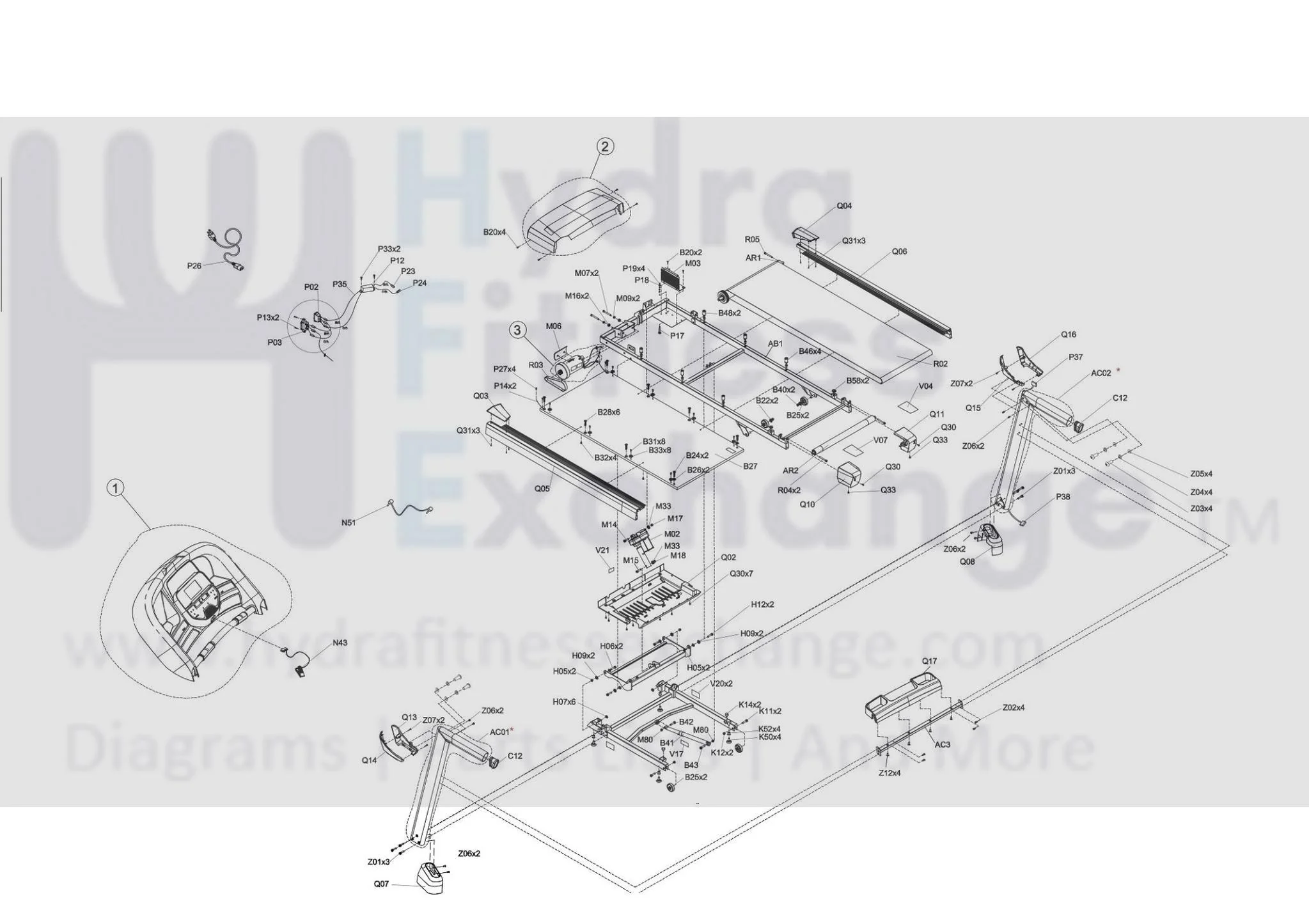 Horizon Fitness T303-2 Tm761 Tm1004 Treadmill Console Base Set Semi-assembly 1000444636 - Image 3