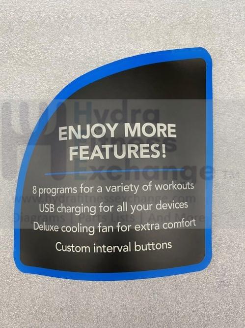 Horizon Fitness T303-2 TM761 TM1004 Treadmill Left Reading Pop Sticker Rack 1000441810