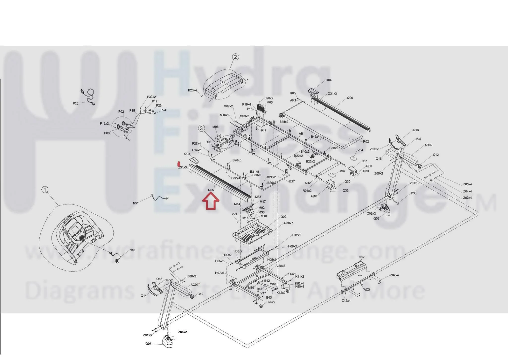 Horizon Fitness T303-2 TM761 TM1004 Treadmill Left Side Rail 1000439116 - Image 2