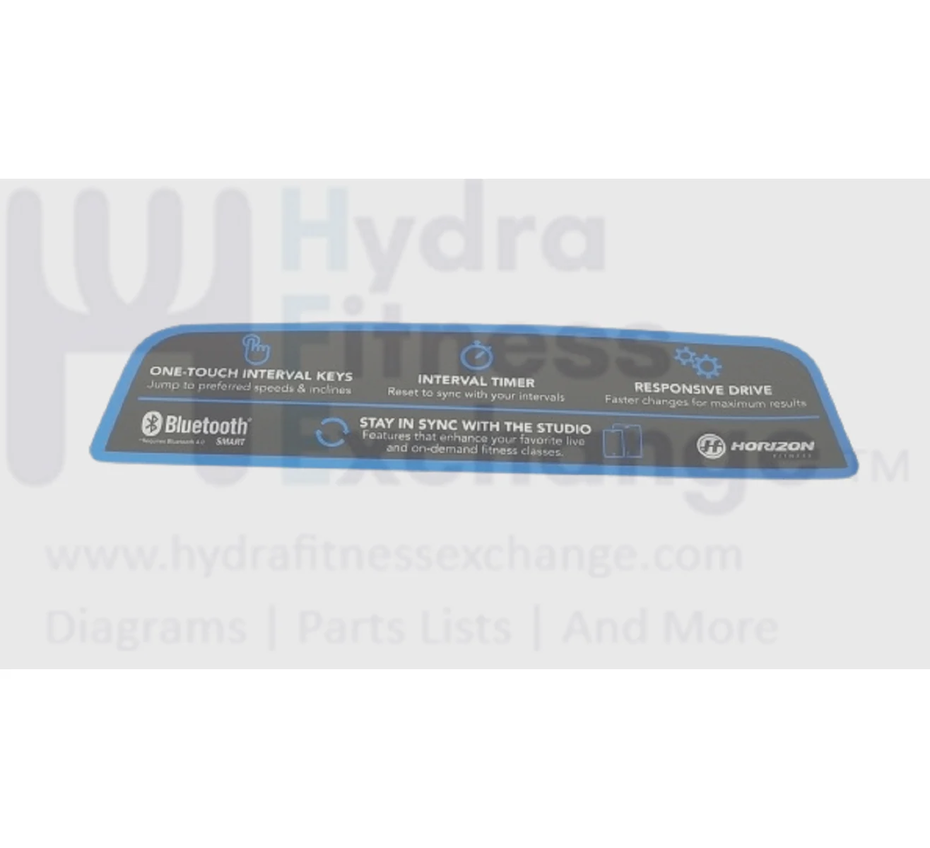 Horizon Fitness T303-2 TM761 TM1004 Treadmill Upper Console Overlay Pop Sticker 1000441813