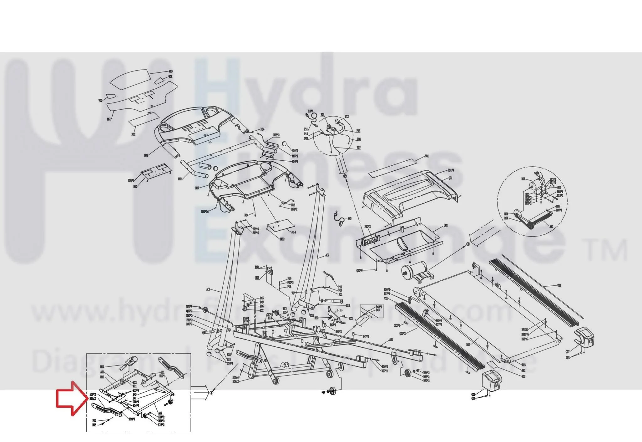 Horizon Fitness T401 Treadmill Console Mast Connecting Plate Set 1000228623 - Image 2