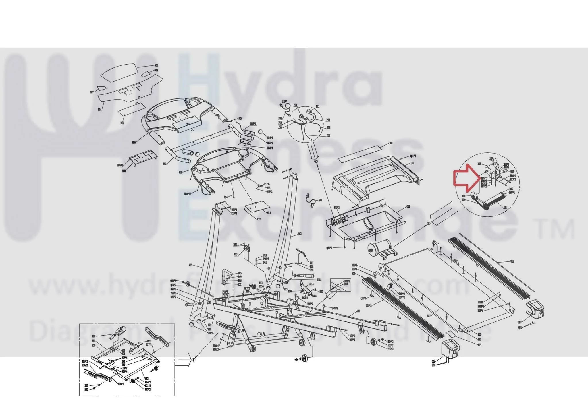 Horizon Fitness T401 Treadmill Motor Fix Rack 099682 - Image 3