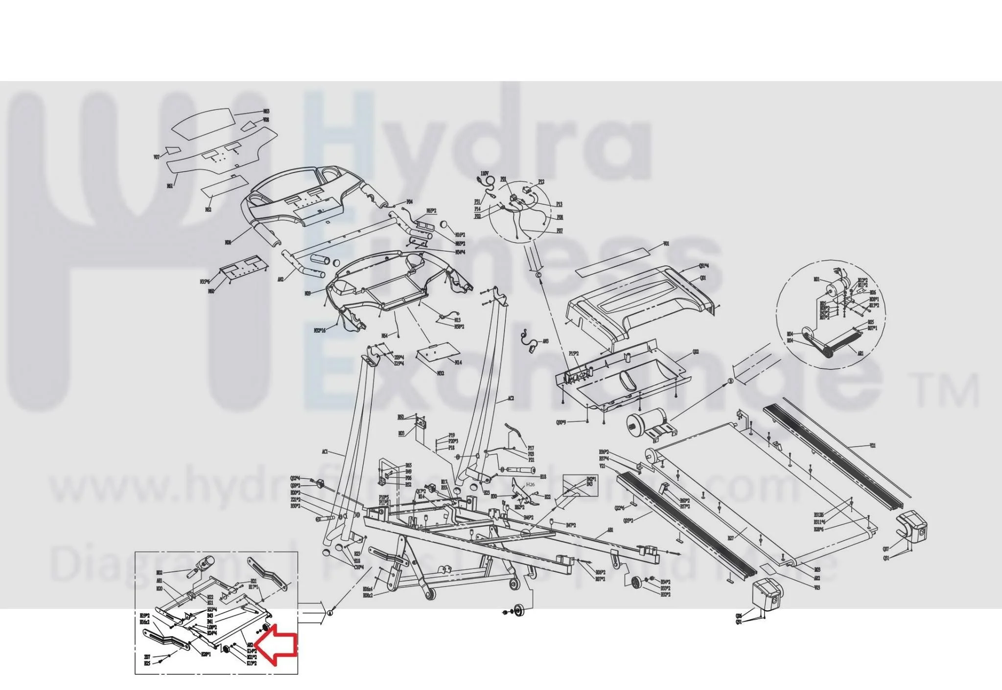 Horizon Fitness T401 Treadmill Support Tube 099953 - Image 3