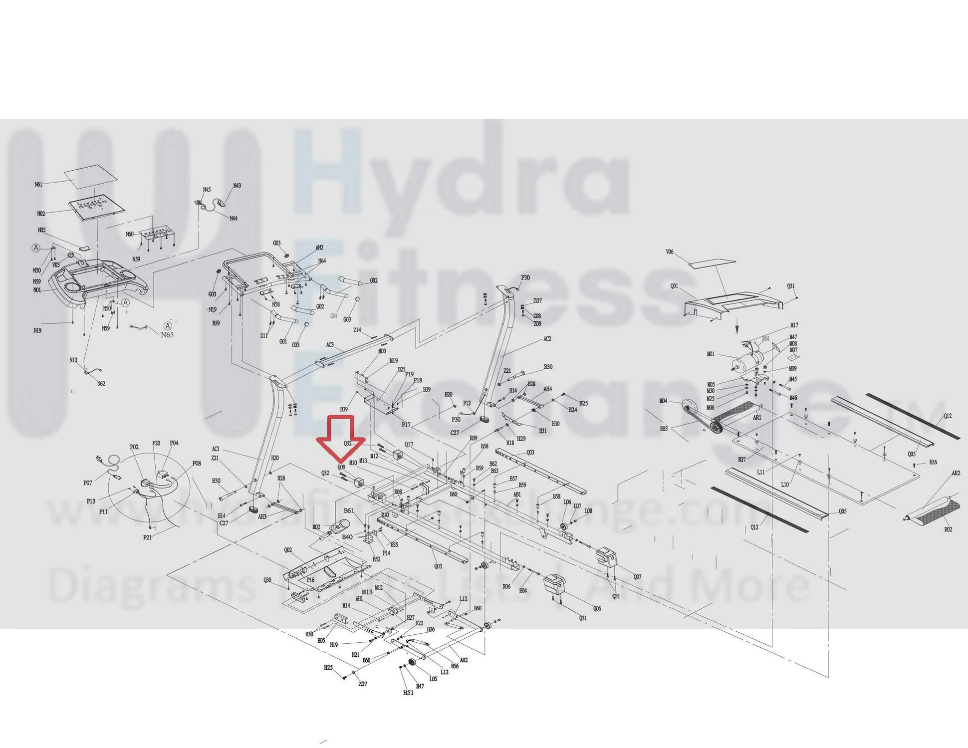 Horizon Fitness T500 Treadmill Main Frame Front End Cap 074082 - Image 3