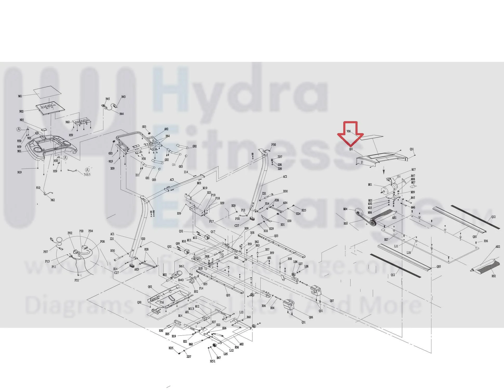 Horizon Fitness T500 Treadmill Motor Hood Shroud Covet 074075 - Image 3