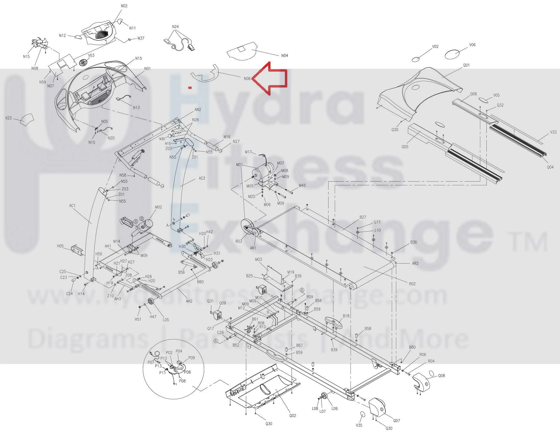 Horizon Fitness T53 Treadmill Membrane Key Speed Elevation Switch 003181-C - Image 3