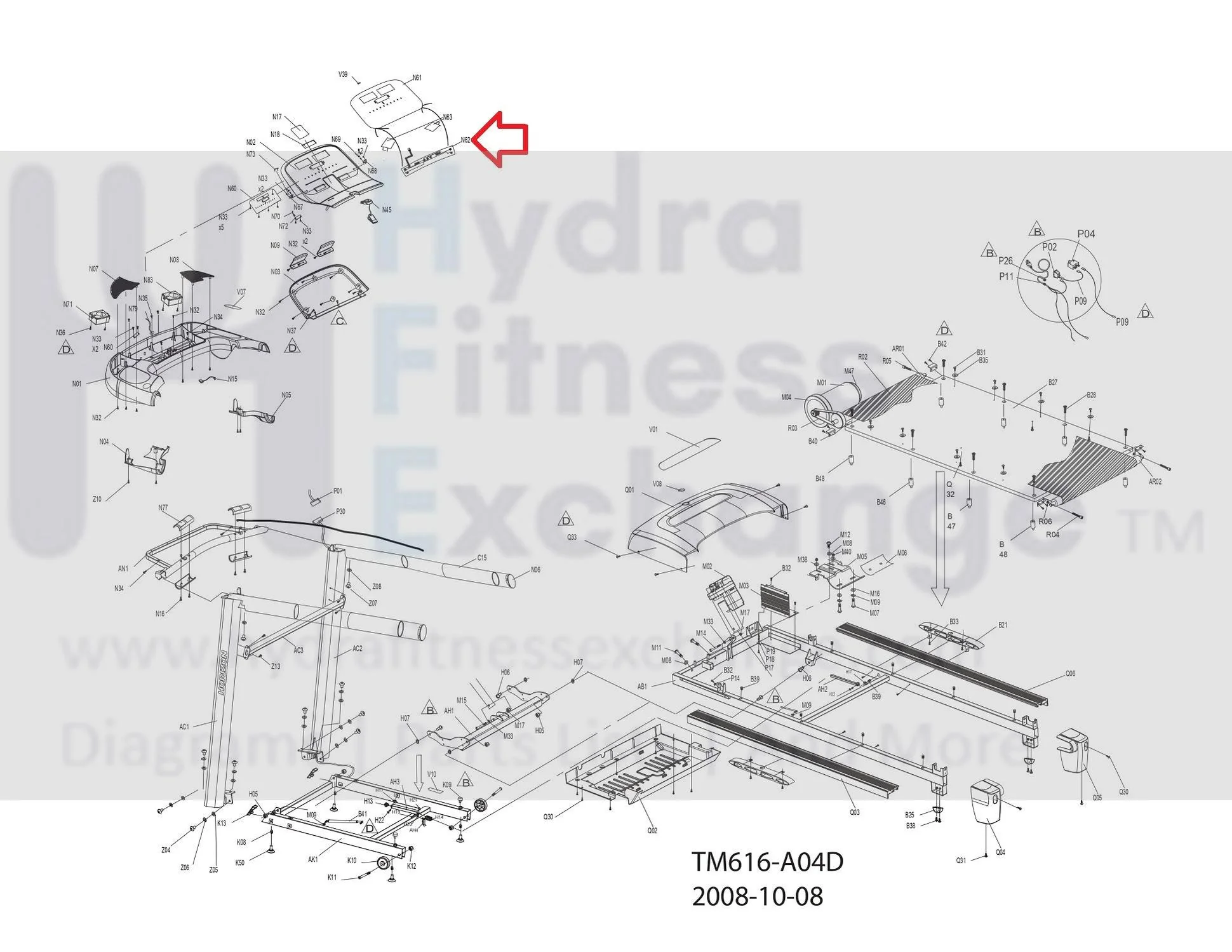 Horizon Fitness T701 Treadmill Console Keypad Overlay 1000093798 - Image 3