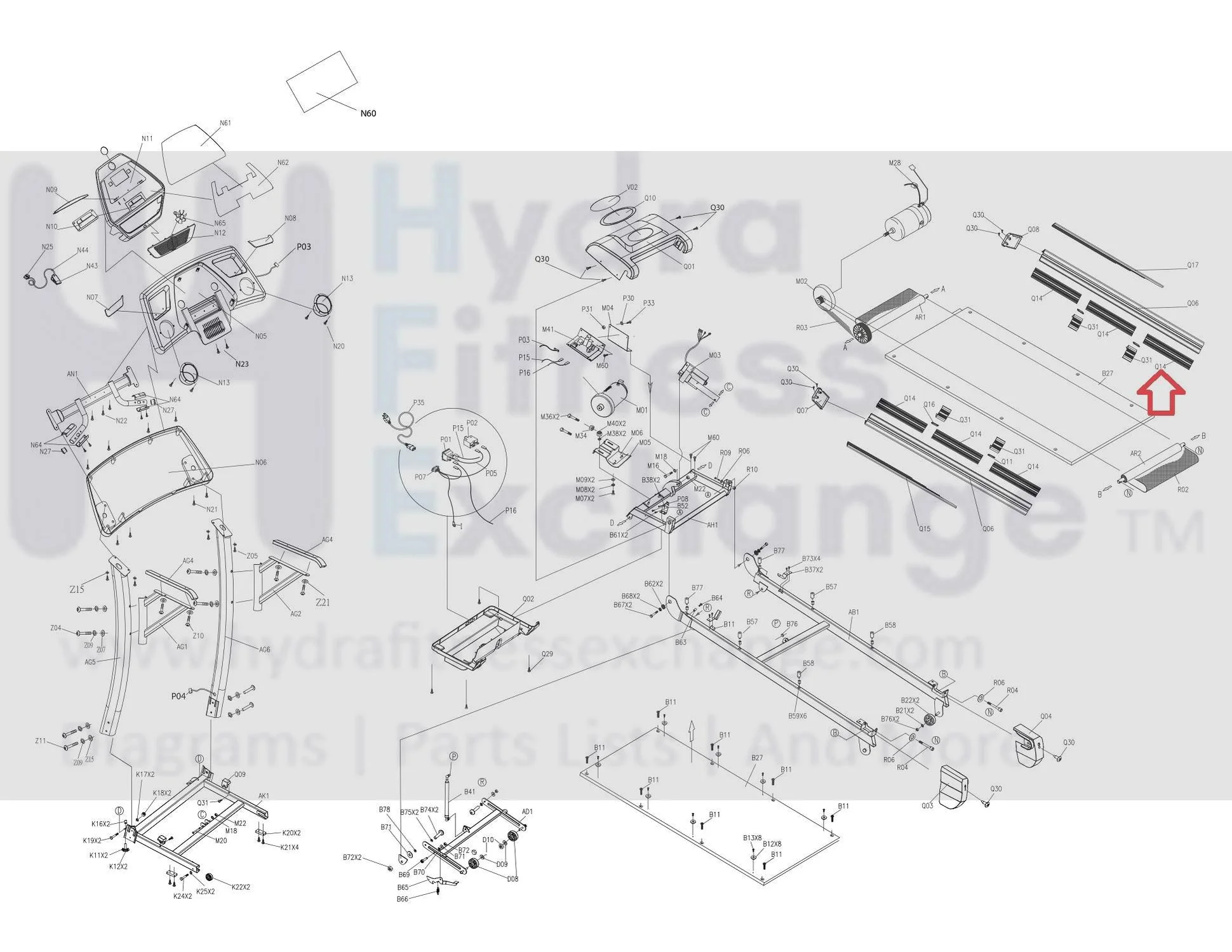 Horizon Fitness T73 T74 Treadmill Strip Texture Side Rail 067653-ZS - Image 3