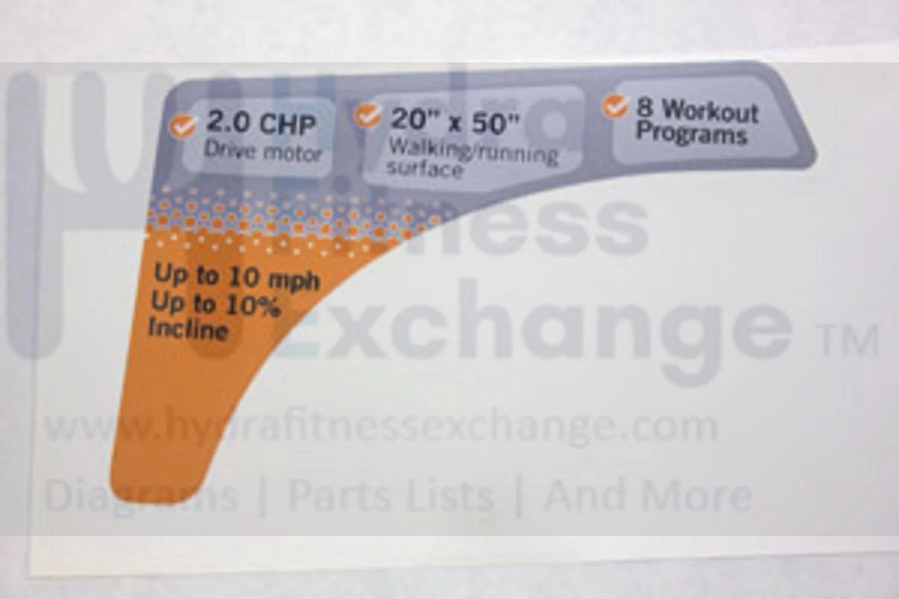 Horizon Fitness T81 Treadmill Left Console Pop Sticker 079320 - Image 2