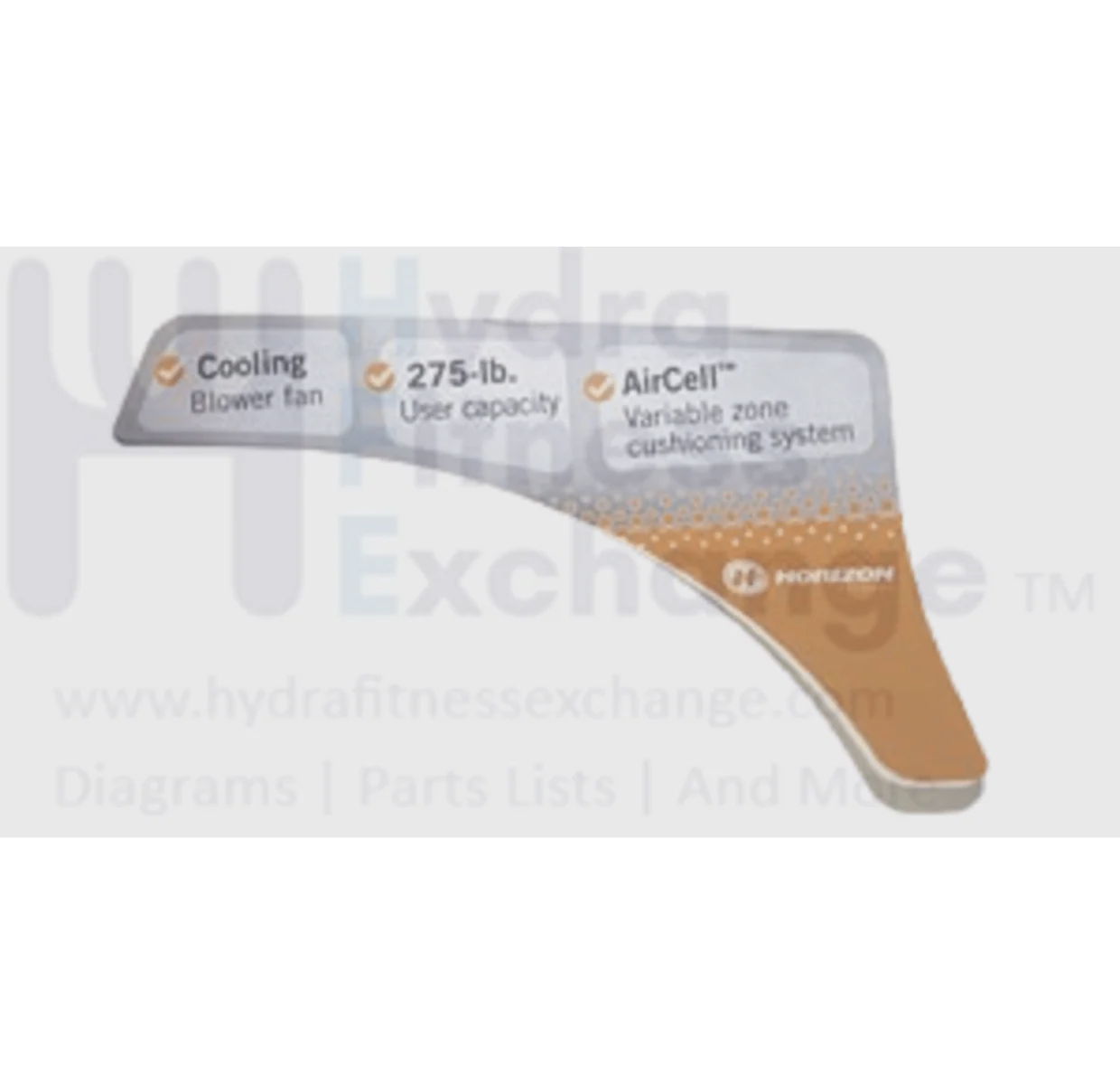 Horizon Fitness T81 Treadmill Right Console Pop Sticker 079321