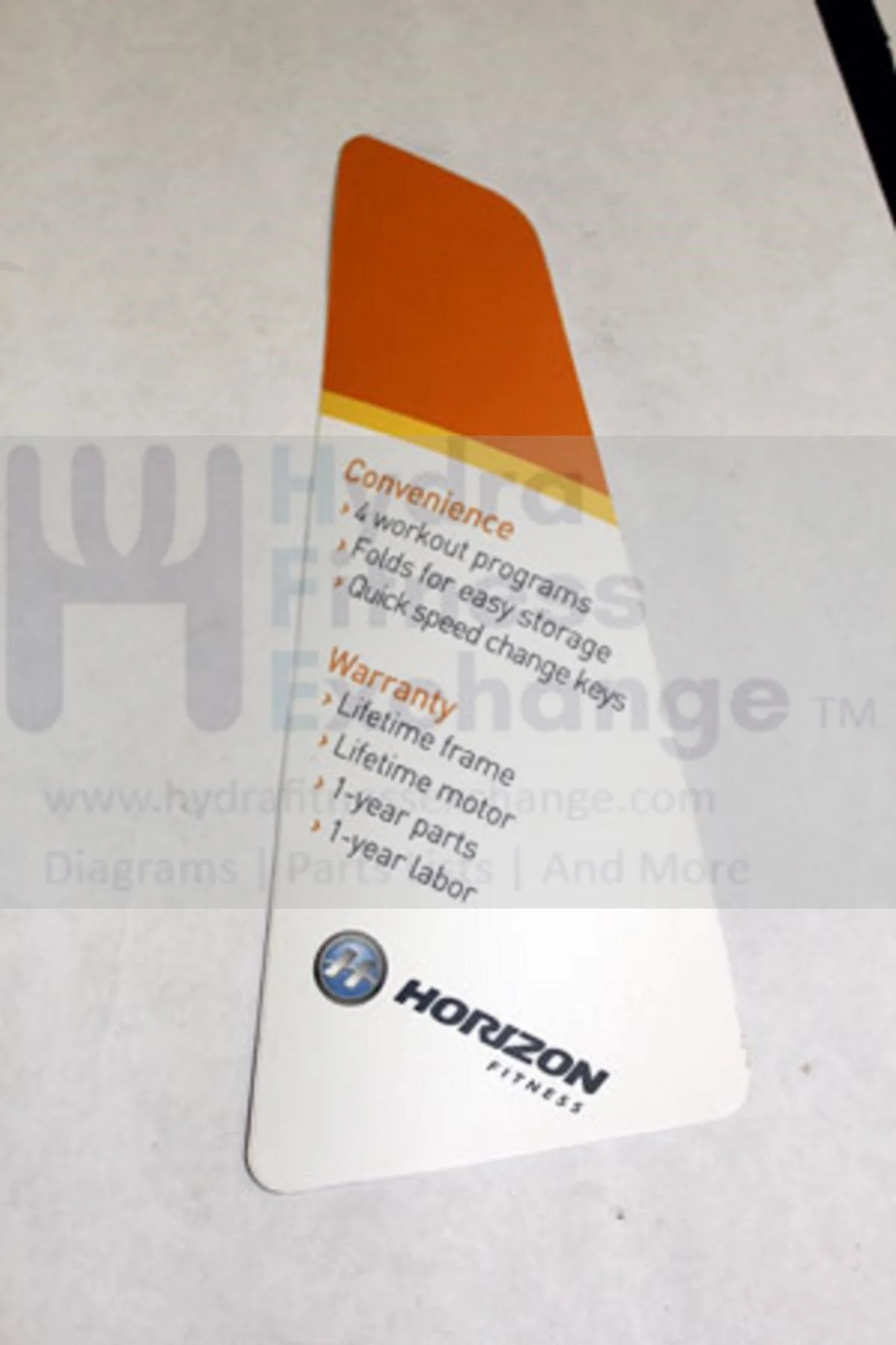 Horizon Fitness T90 Treadmill Right Console Special Decal 1000093351 - Image 2