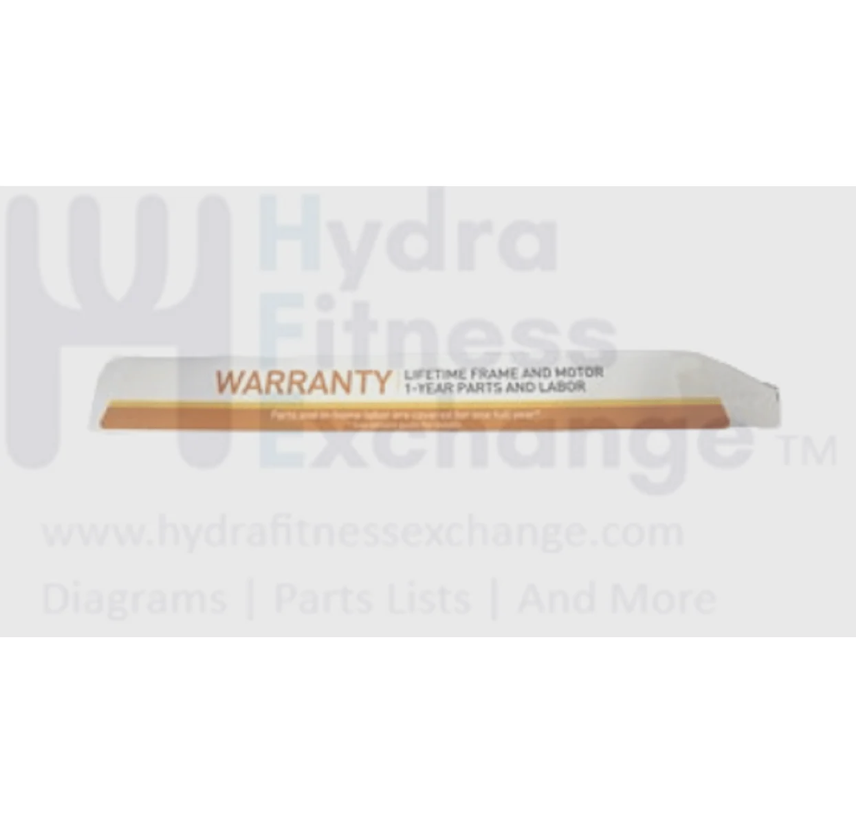 Horizon Fitness T92 Treadmill Motor Warranty Sticker 103216