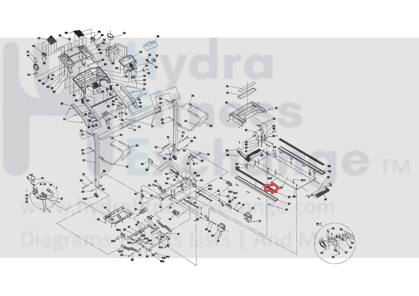 Horizon Fitness T93 T92 GS1040T CT7.0 Treadmill Running Deck 1220 x 682 x 18t 095572 - Image 3