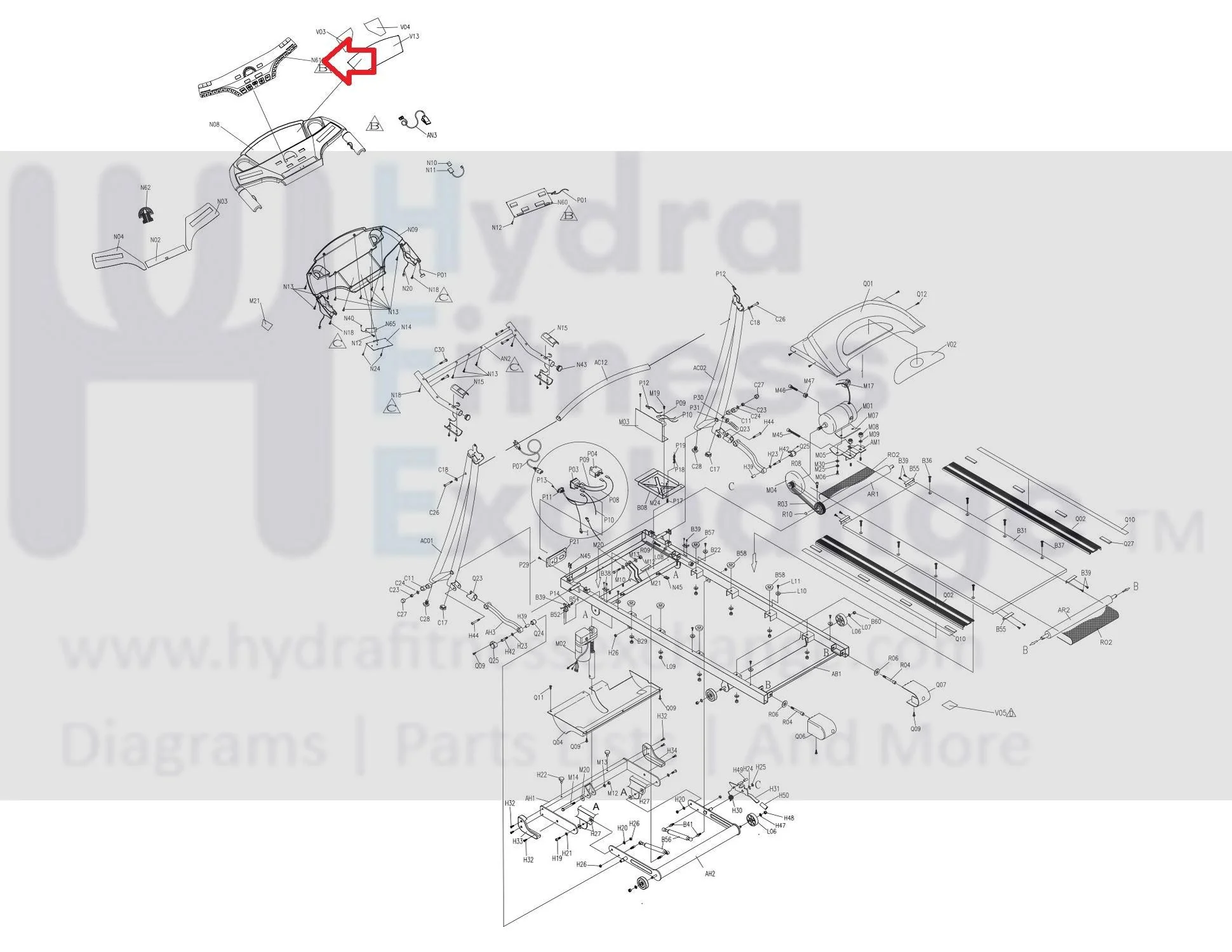 Horizon Fitness T95 Treadmill Overlay 049186-BX - Image 3