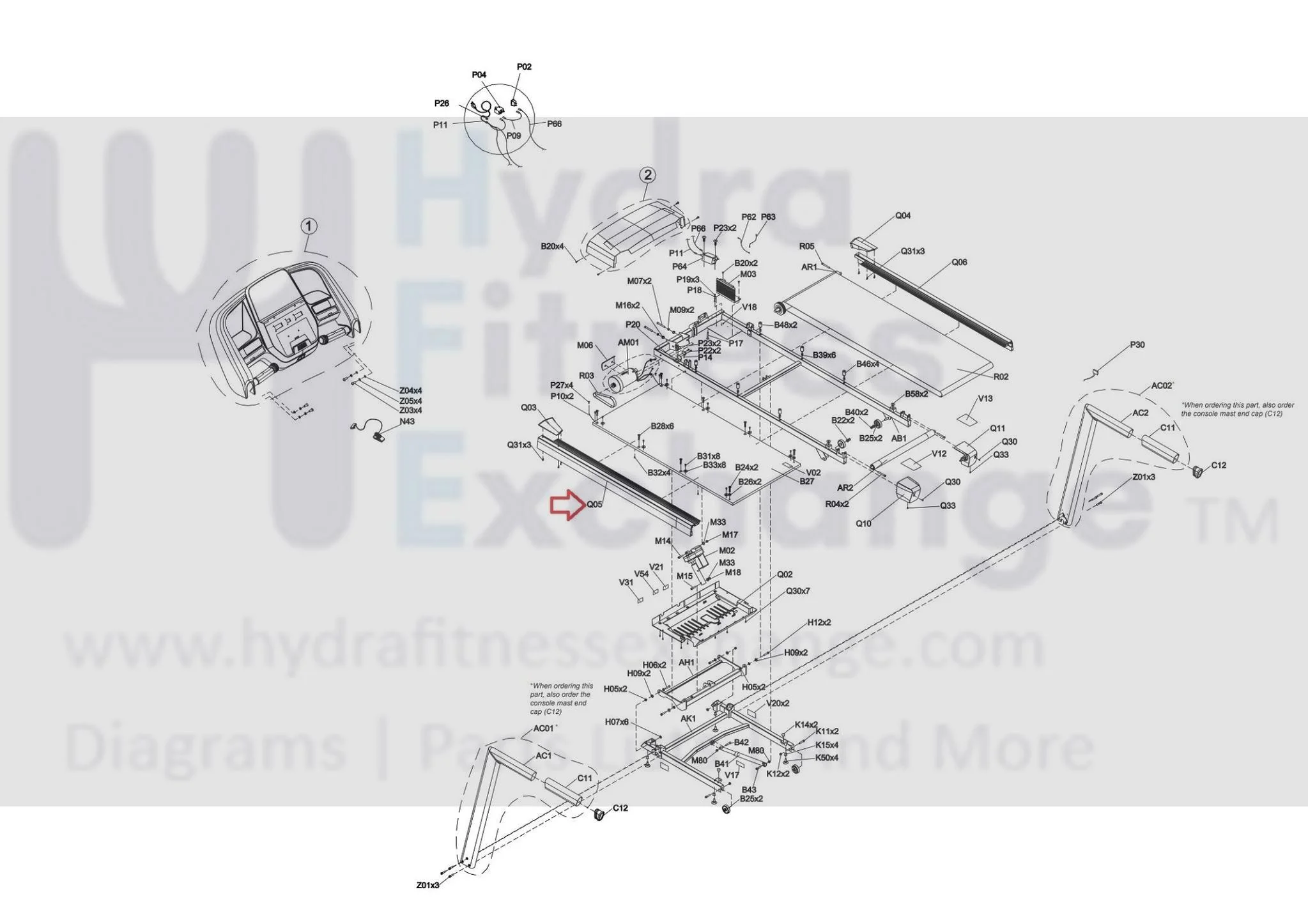 Horizon Fitness TM1020 PTM1020 PTM1020B Treadmill Left Side Rail Screen Print Extrawork 1000461433 - Image 3