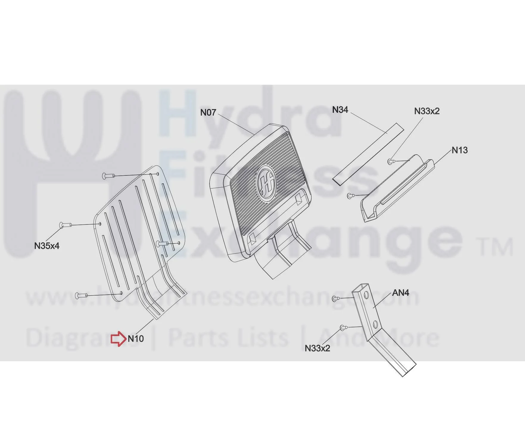 Horizon Fitness TM1021 PTM1021 PTM1021B Treadmill Plastic Back Rack 1000461881 - Image 2