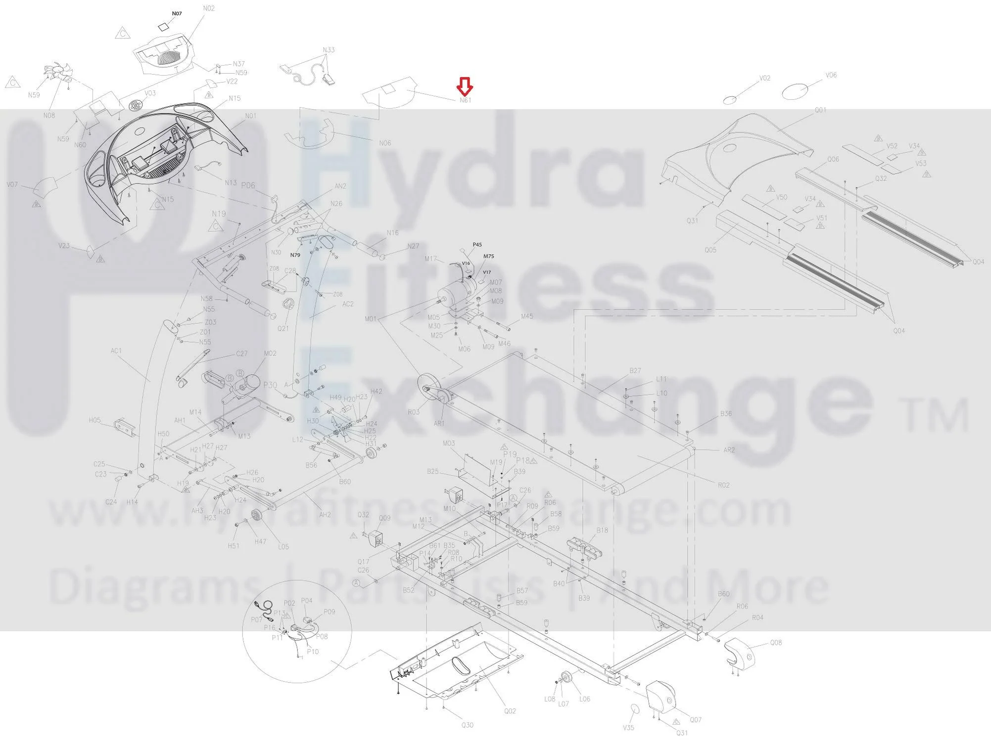 Horizon Fitness TM157 Treadmill Overlay 0.25mm 003038-BX - Image 3
