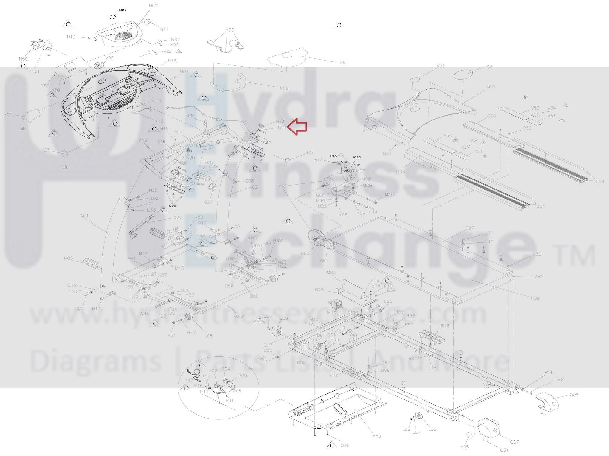 Horizon Fitness TM158 TM159 Treadmill Pulse Grip Membrane 2 Keys 003206-A - Image 3