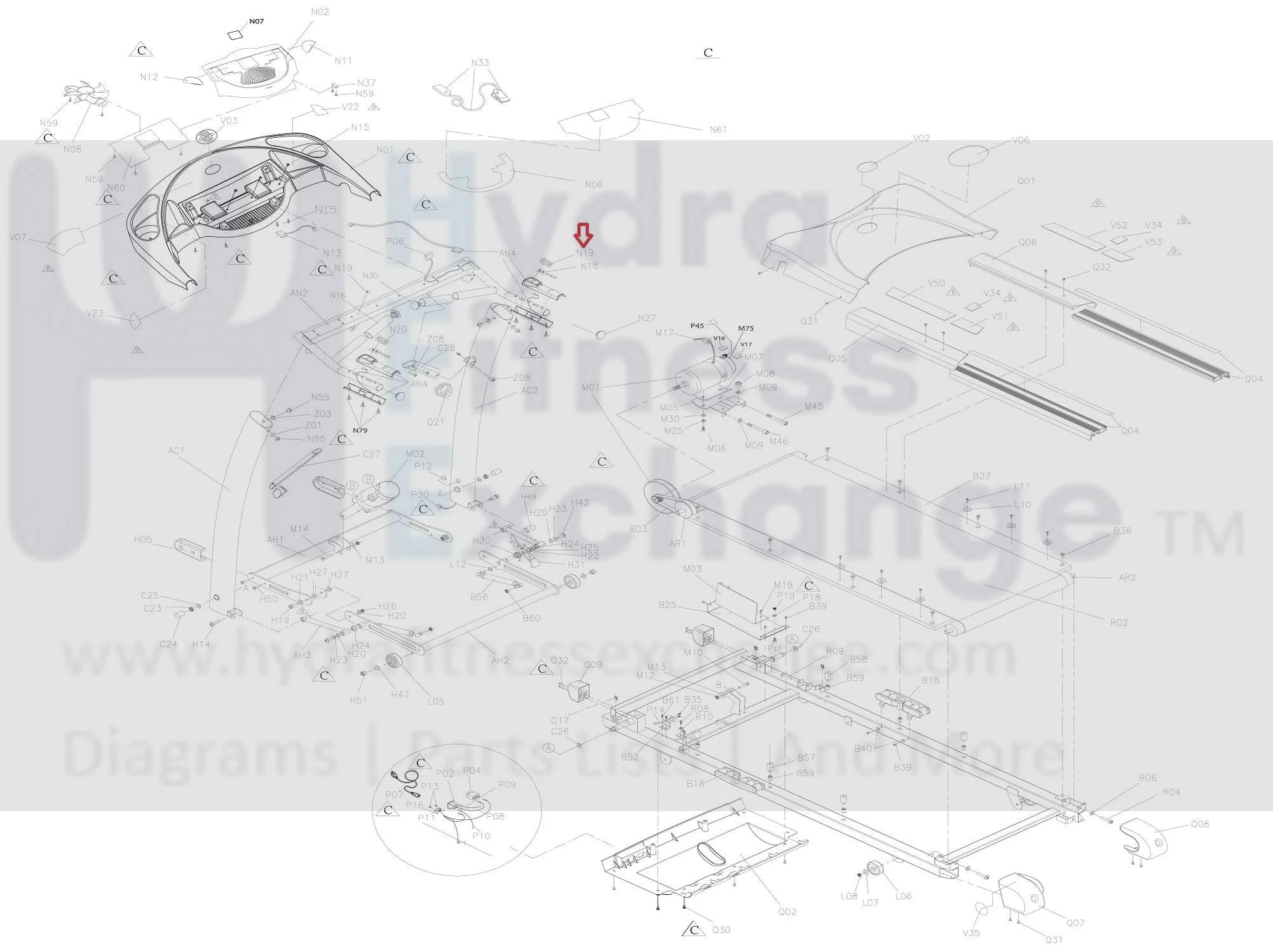 Horizon Fitness TM158 TM159 Treadmill Right Pulse Grip Membrane Speed Overlay 0.25mm 003039-AX - Image 3