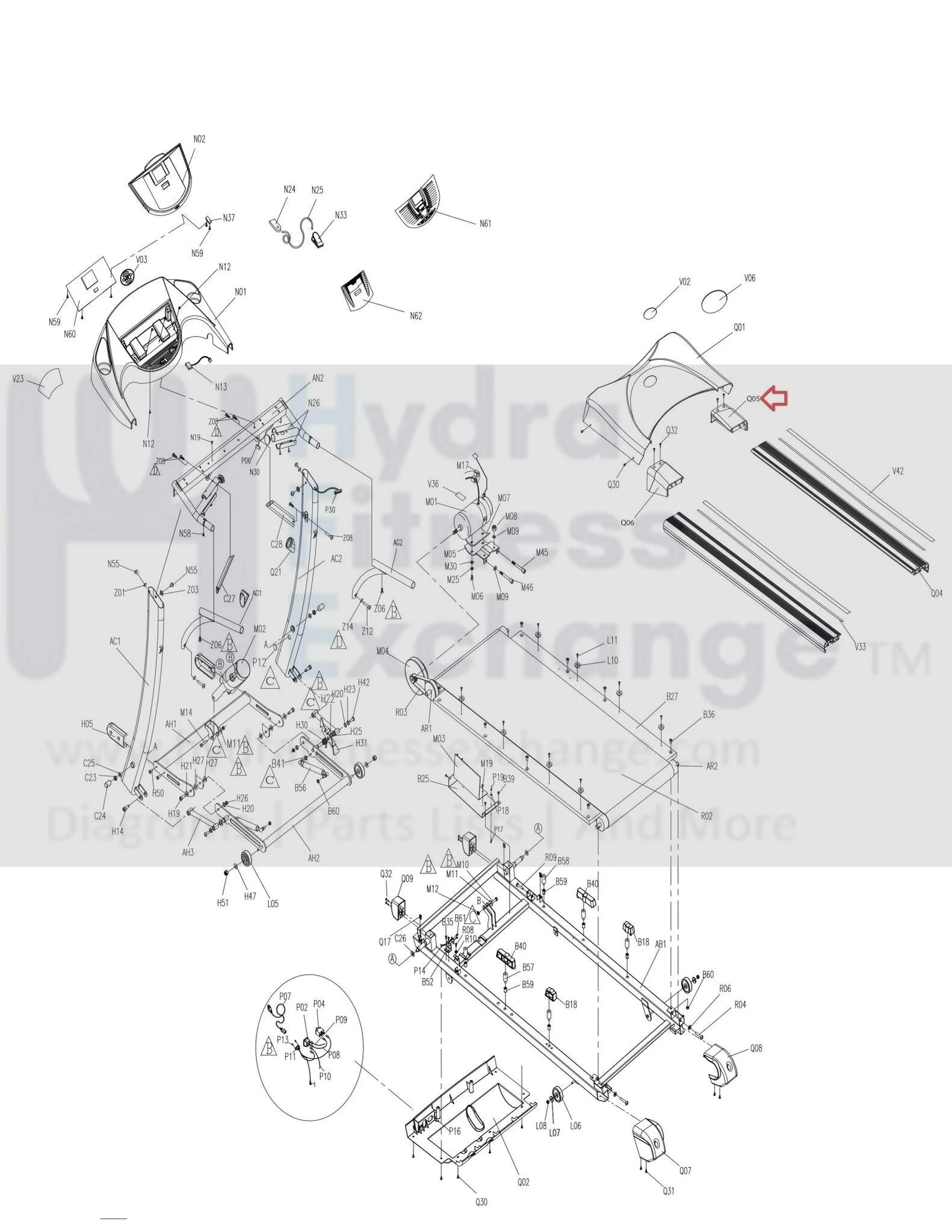 Horizon Fitness TM160 TM161 Treadmill Right Rail Cover 000403-CA - Image 3