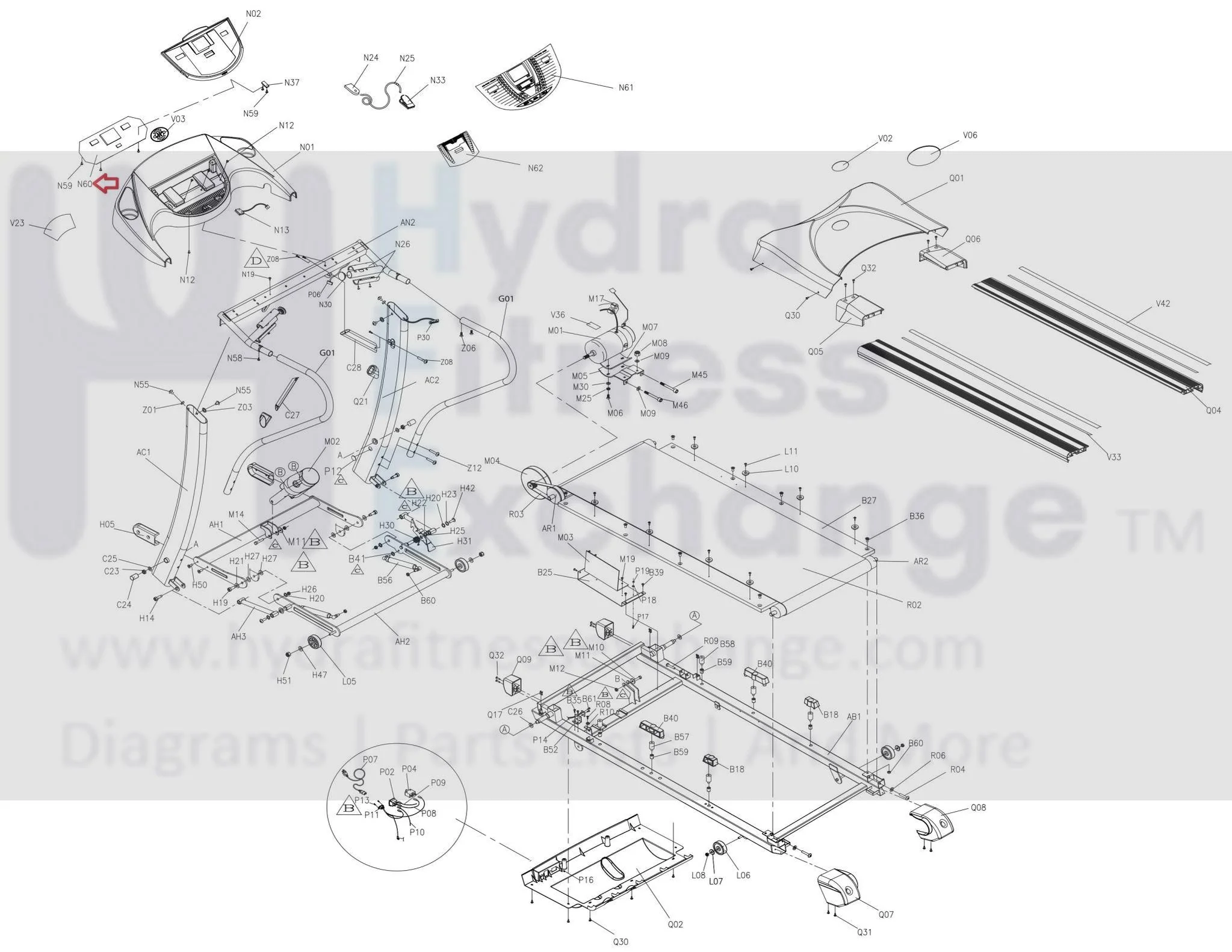 Horizon Fitness TM161 Treadmill Upper Control Board 013629-BDX - Image 3