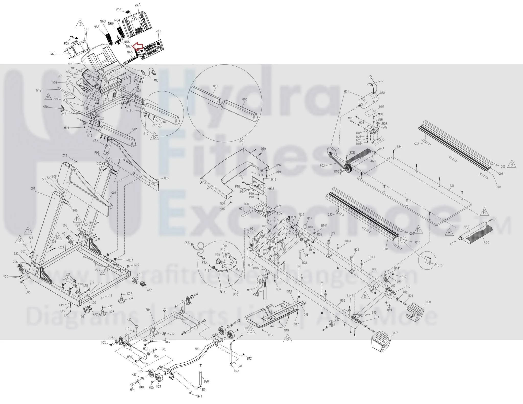 Horizon Fitness TM164 Treadmill 10 Programs Membrane Key 003221-A - Image 3
