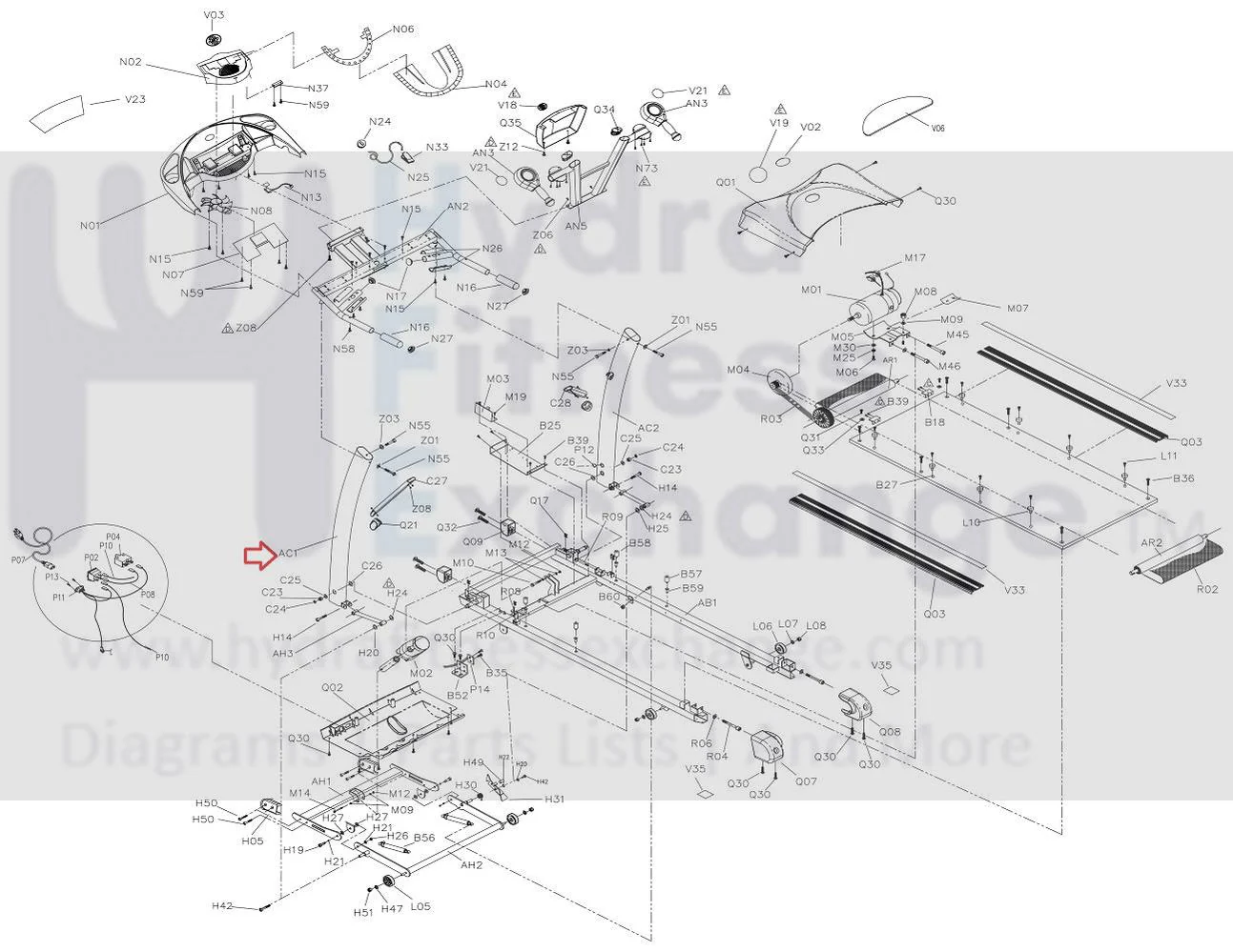Horizon Fitness TM167 TM190 TM157 Treadmill Left Support Tube 024683-AA - Image 3