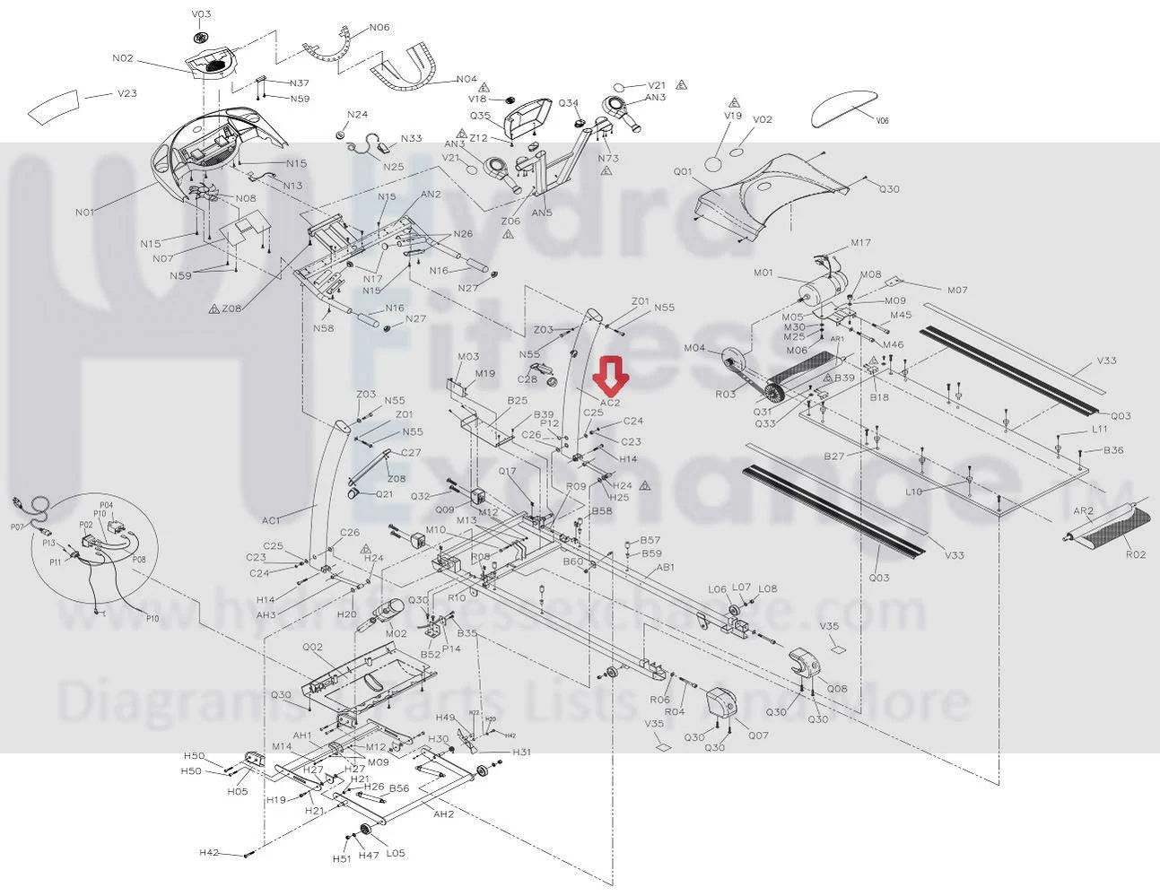 Horizon Fitness TM167 TM190 TM157 Treadmill Right Support Tube 024703-AA - Image 3