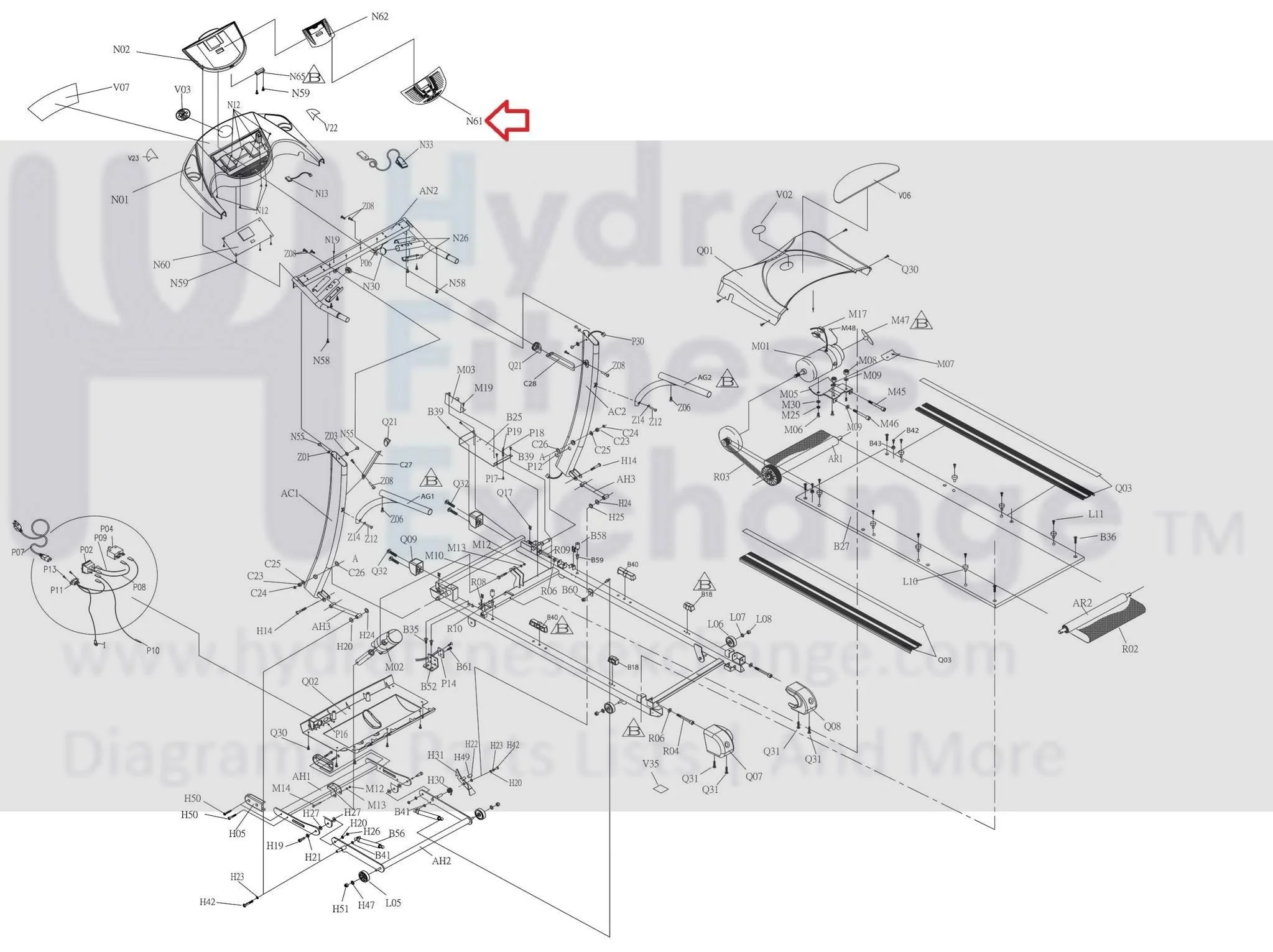 Horizon Fitness TM203 Treadmill Overlay 049185-BX - Image 3