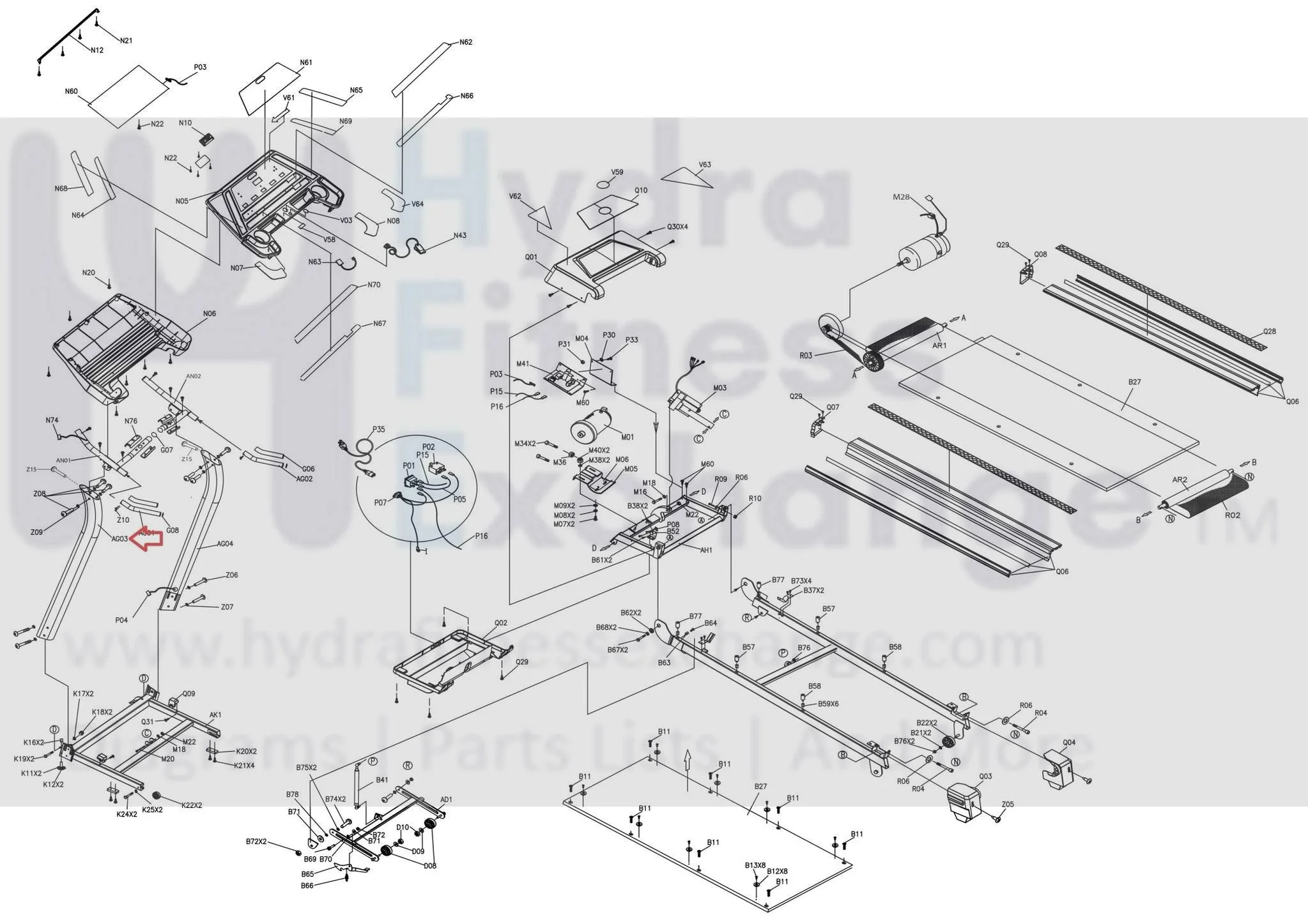 Horizon Fitness TM208 Treadmill Left Support Tube 062705-AA - Image 2